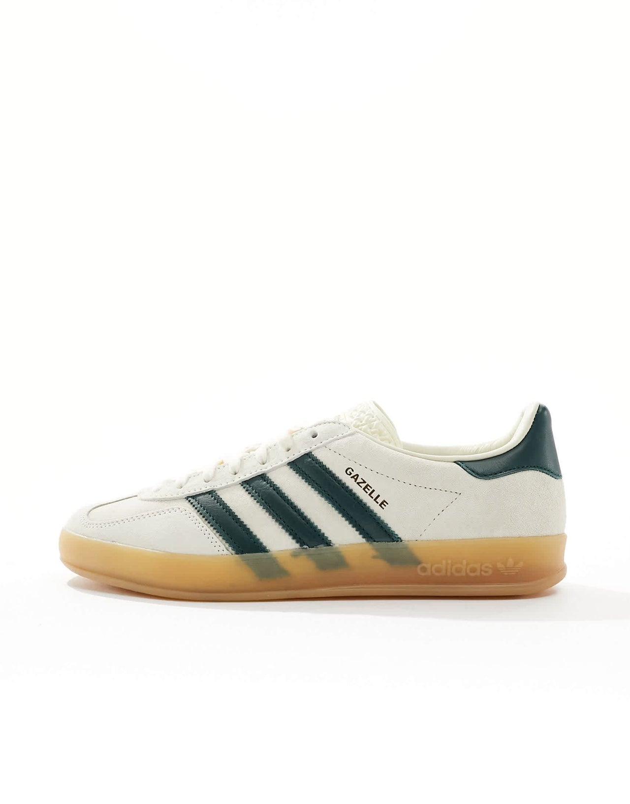 adidas Originals Gazelle Indoor trainers in cream and green