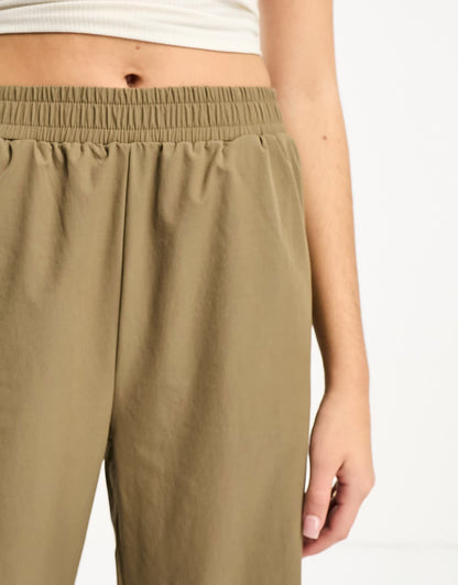 Noisy May Tall ankle drawstring trouser in beige