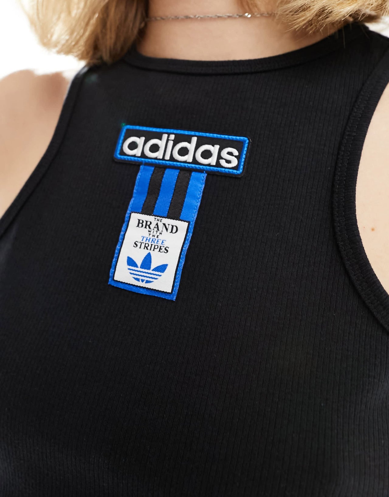 adidas Originals adibreak ribbed tank top in black