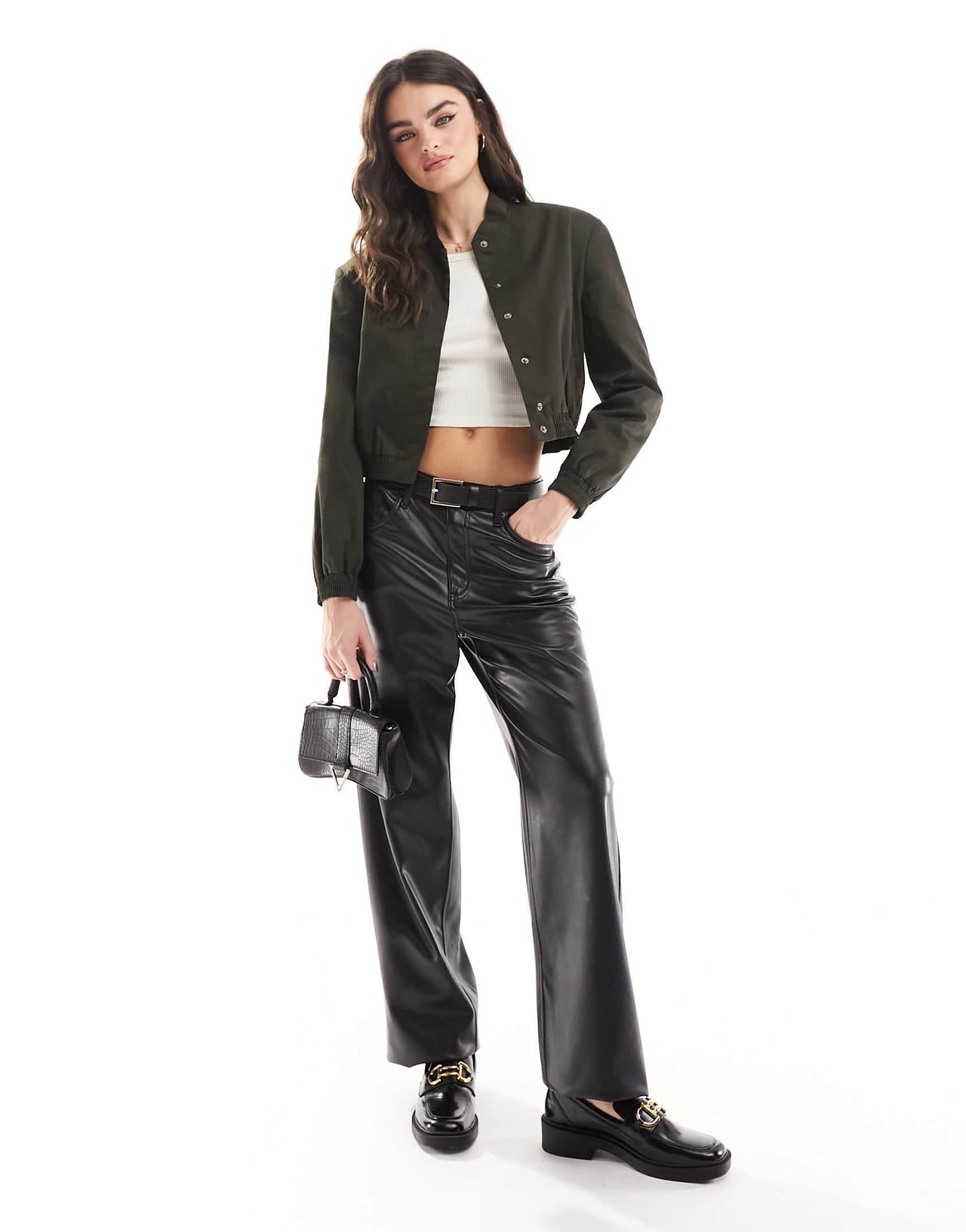 ASOS DESIGN tailored bomber jacket with strong shoulder in khaki