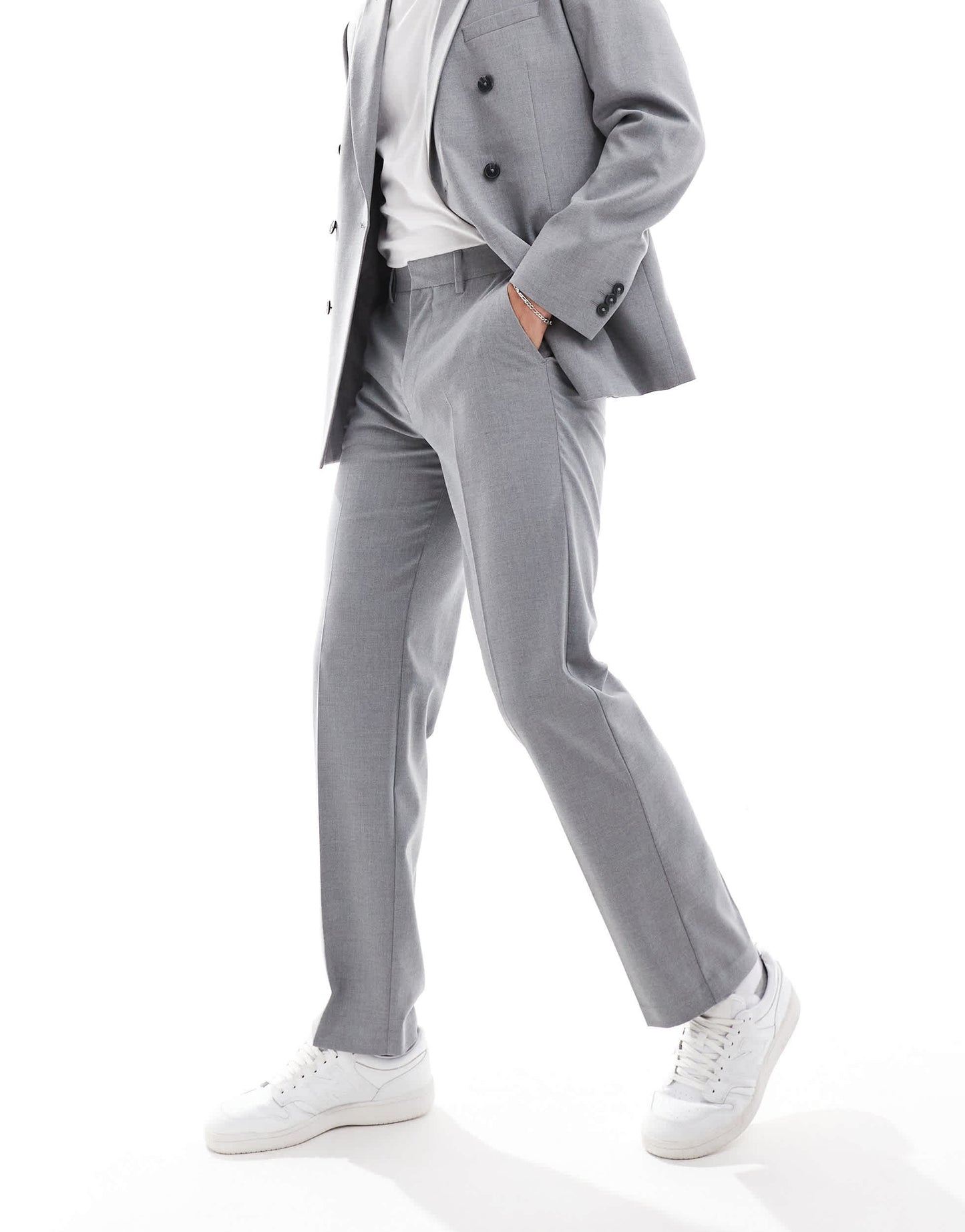 ASOS DESIGN straight suit trouser in grey