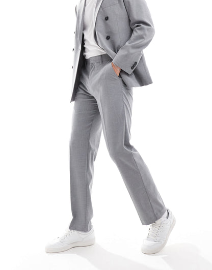 ASOS DESIGN straight suit trouser in grey