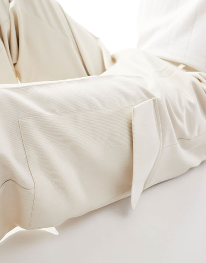 ASOS DESIGN smart wide leg cargo trousers in ecru microtexture