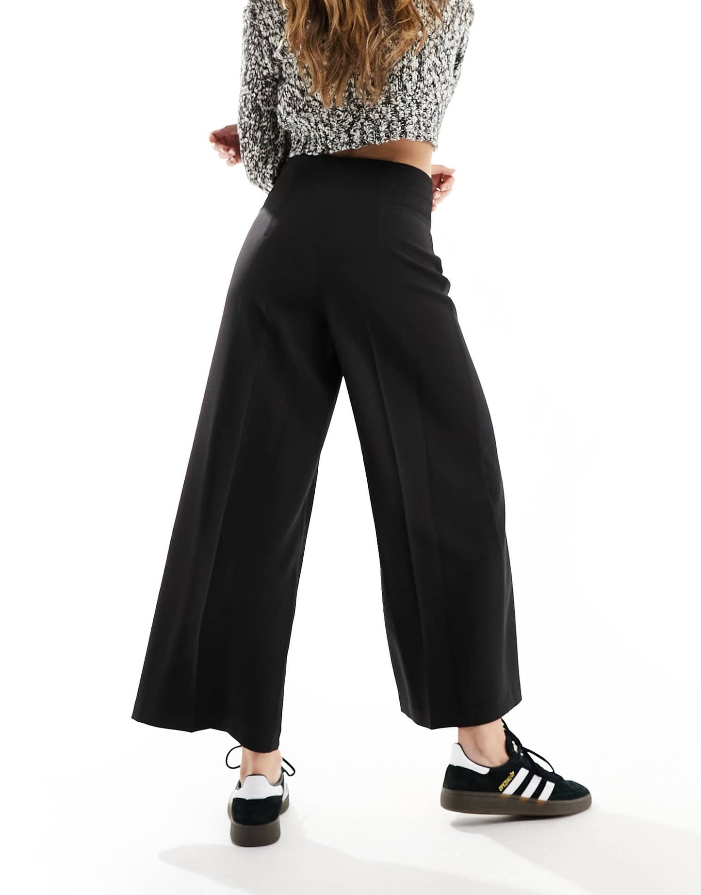 ASOS DESIGN tailored culotte trousers in black