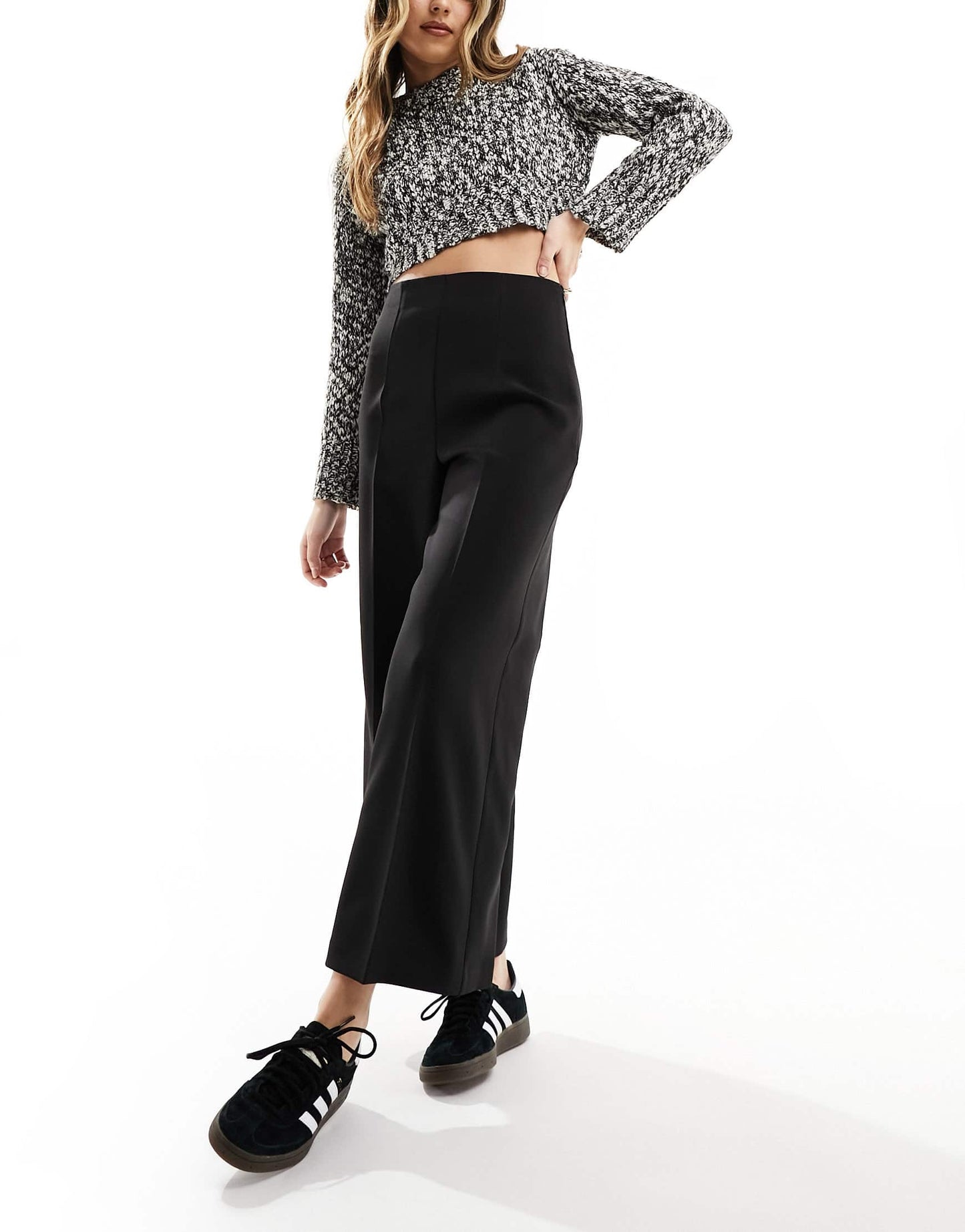 ASOS DESIGN tailored culotte trousers in black
