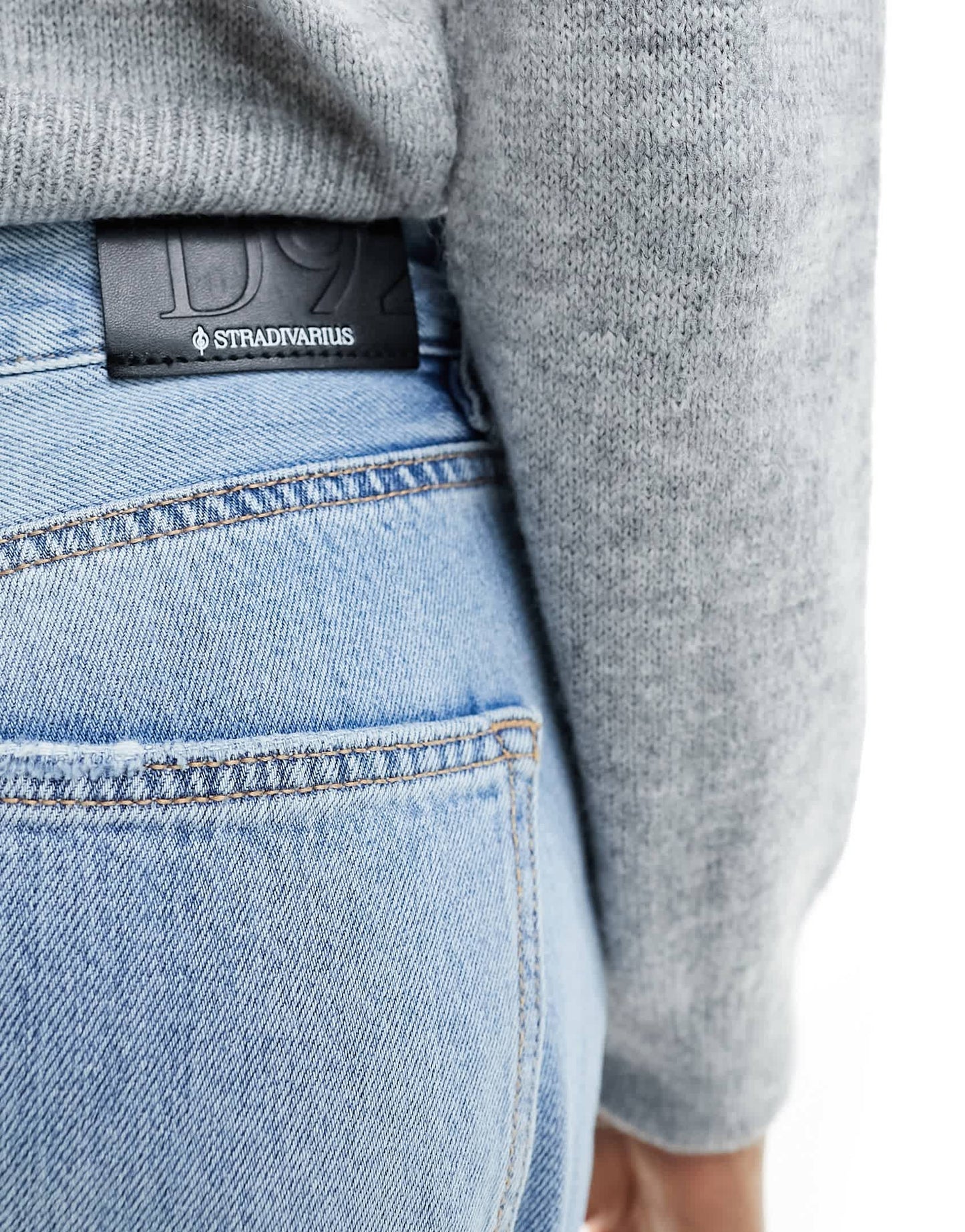 Stradivarius Tall 90s baggy dad jean in light blue