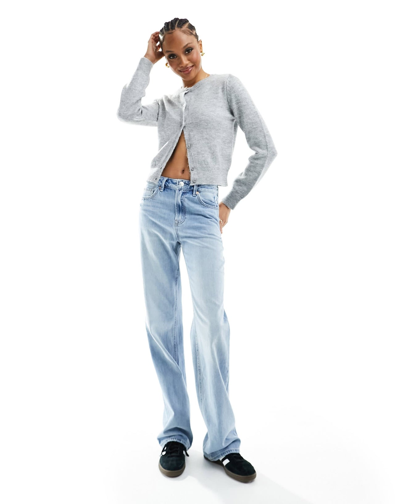 Stradivarius Tall 90s baggy dad jean in light blue