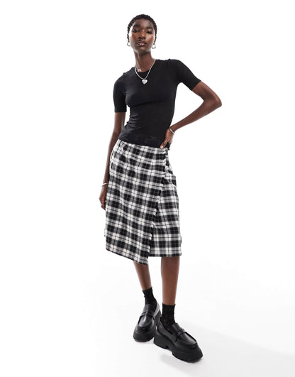 Monki short sleeve semi sheer t-shirt in black