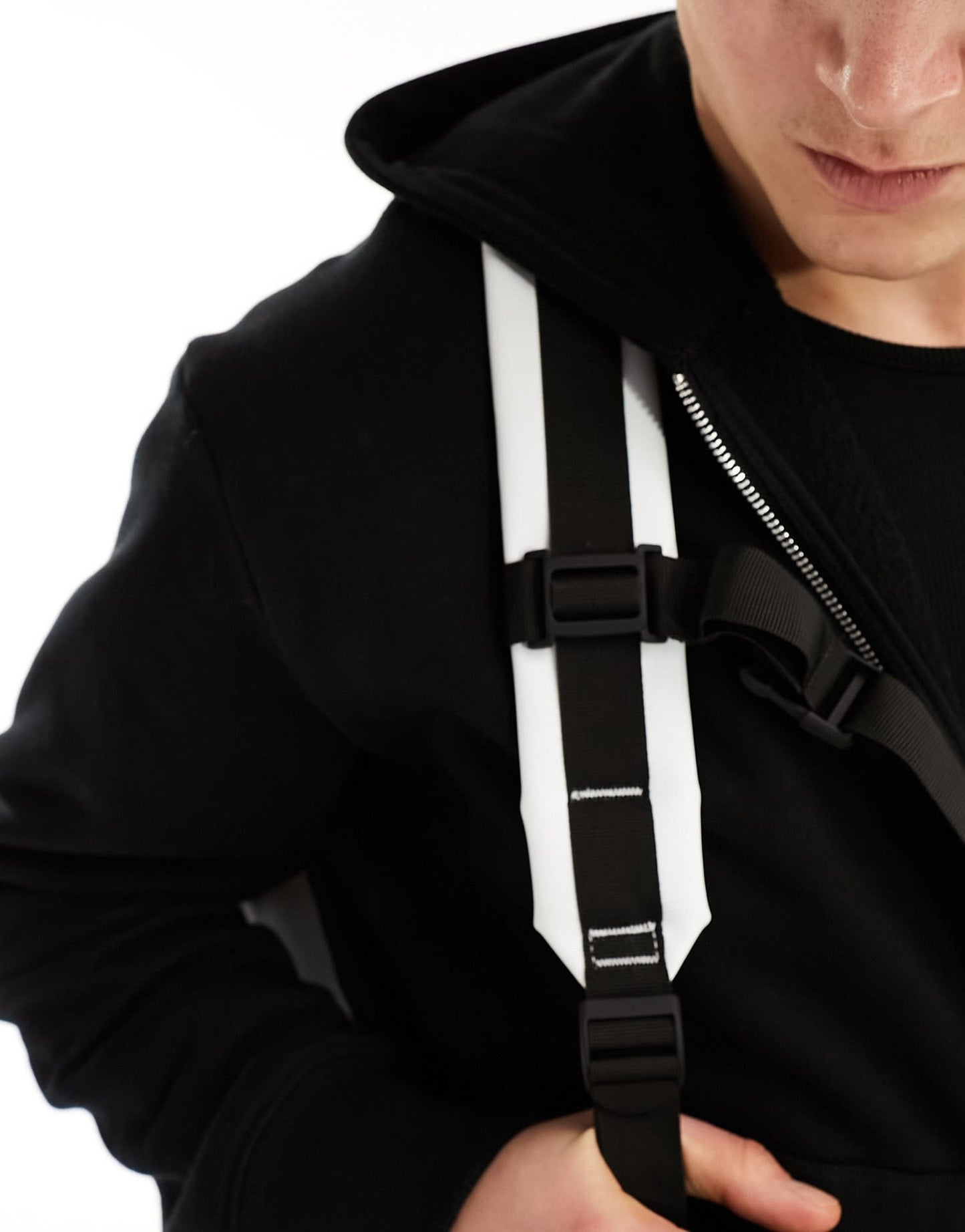 Rains Rolltop unisex waterproof contrast large rucksack in powder white