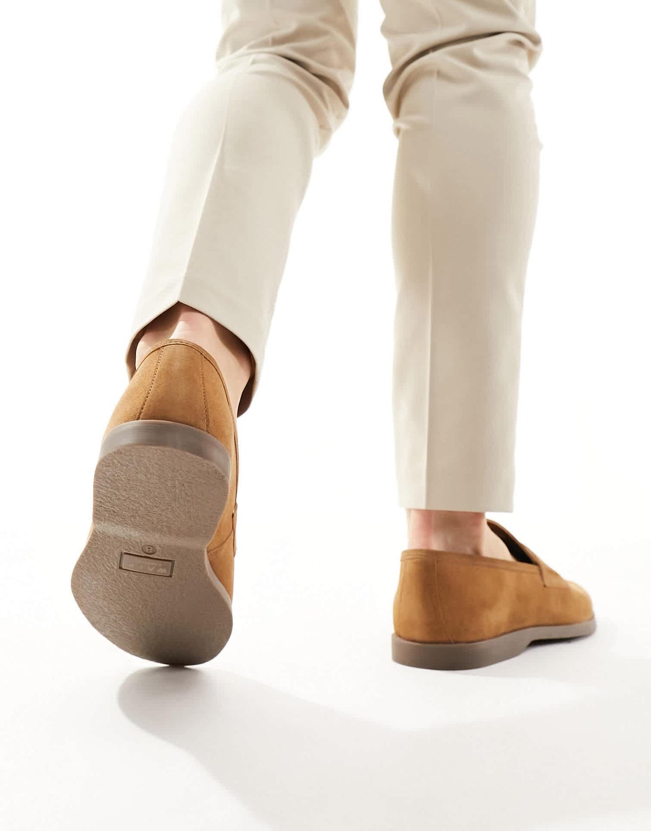 Walk London Angelo Saddle Loafers In Tan Suede