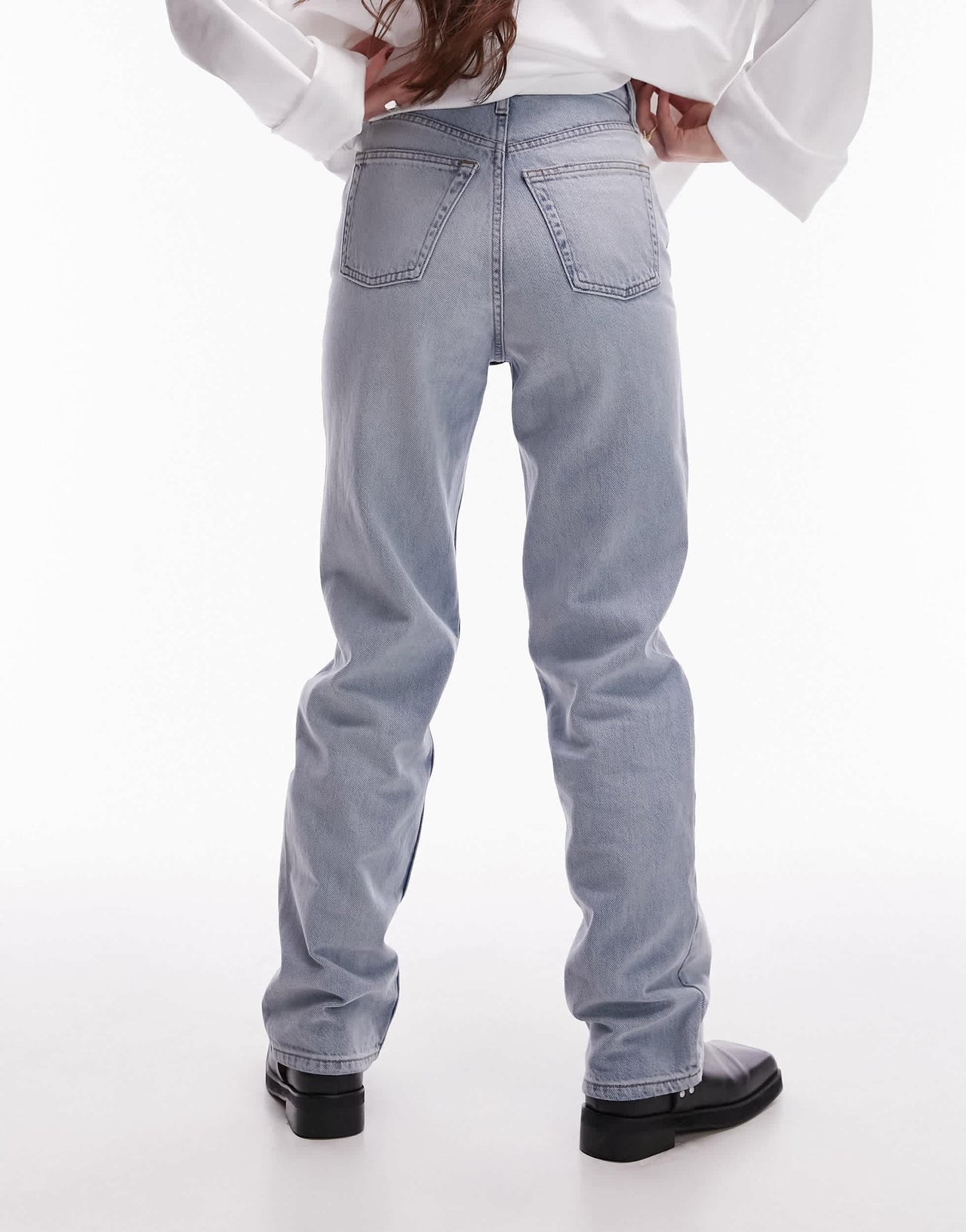 Topshop Kort high rise straight jean in bleach