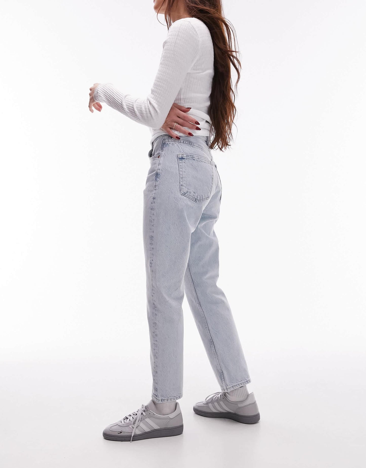 Topshop Editor high rise straight jean in bleach