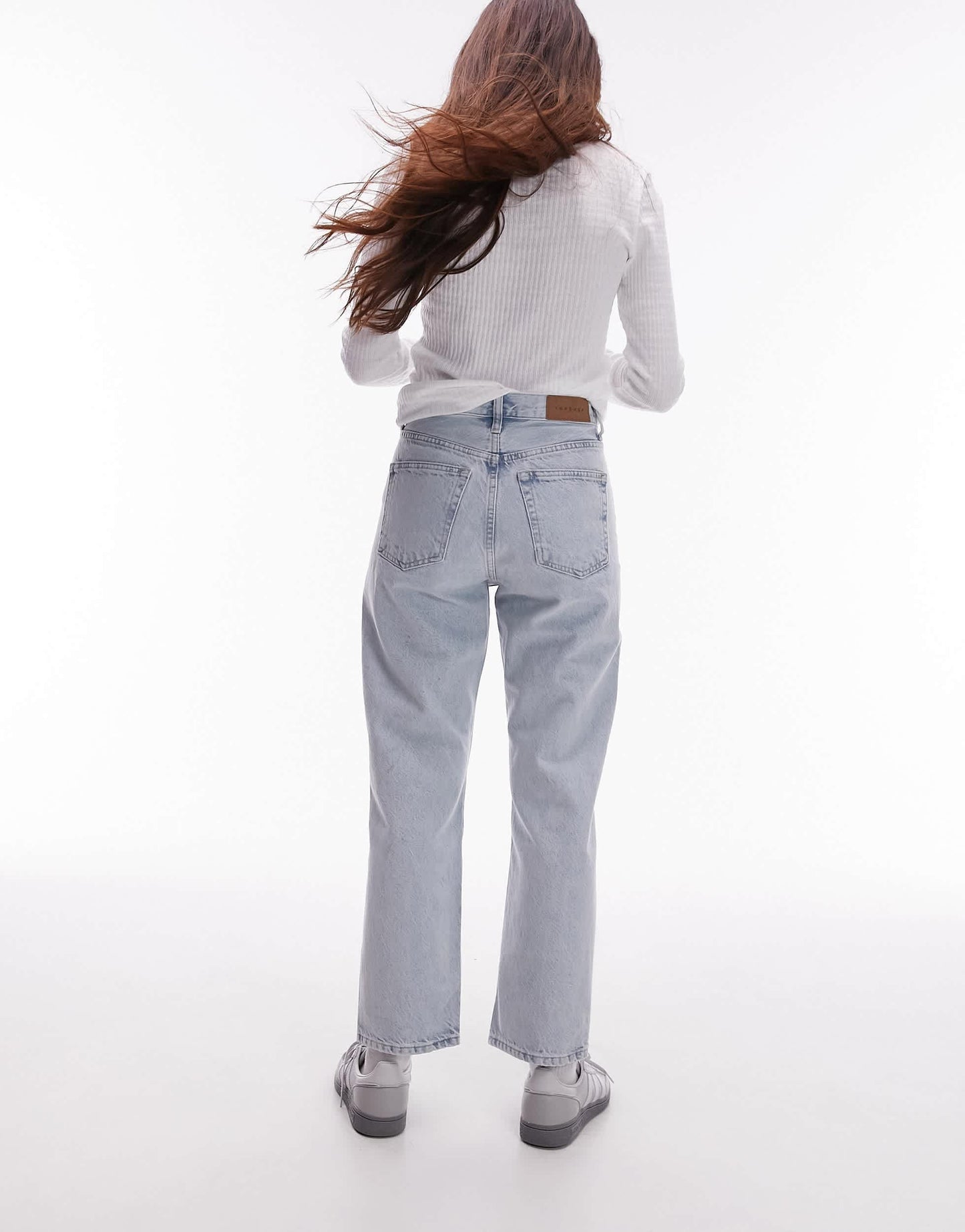 Topshop Editor high rise straight jean in bleach