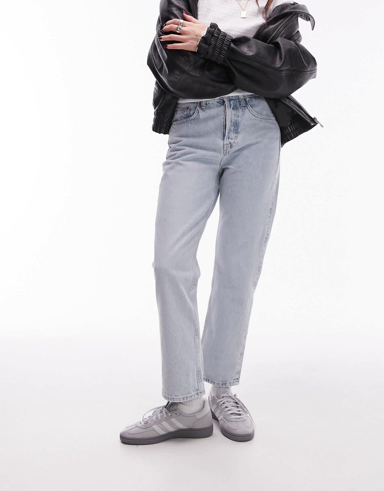 Topshop Editor high rise straight jean in bleach