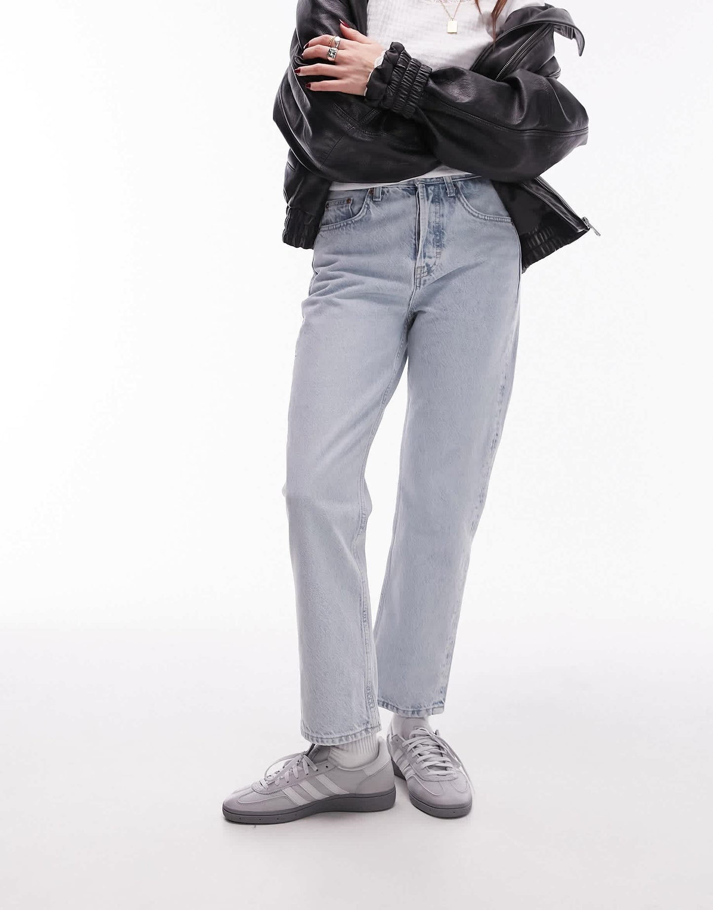 Topshop Editor high rise straight jean in bleach