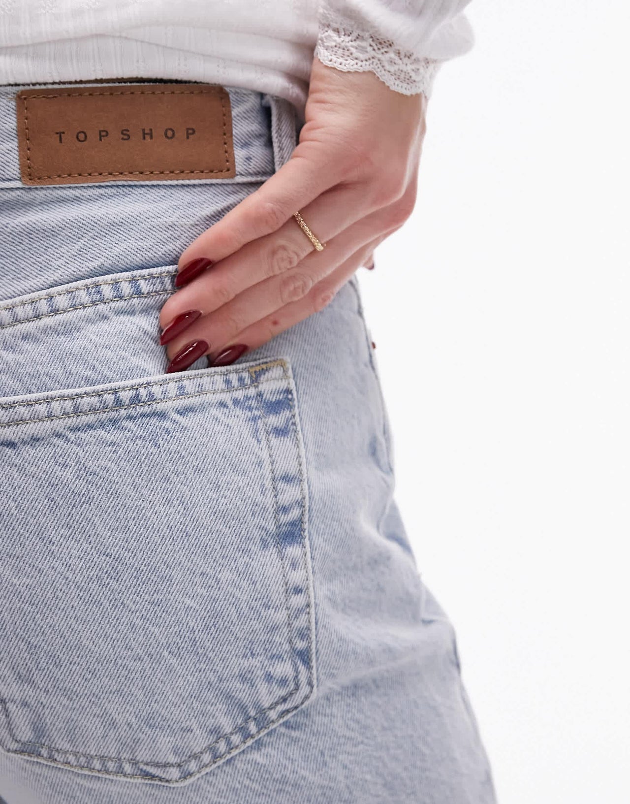 Topshop Editor high rise straight jean in bleach