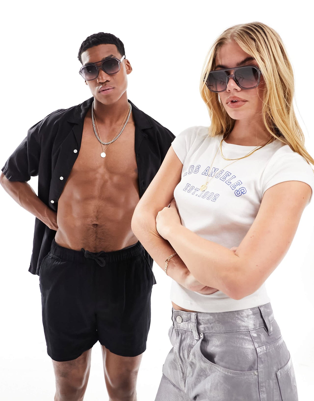 Jeepers Peepers aviator sunglasses in grey transparent