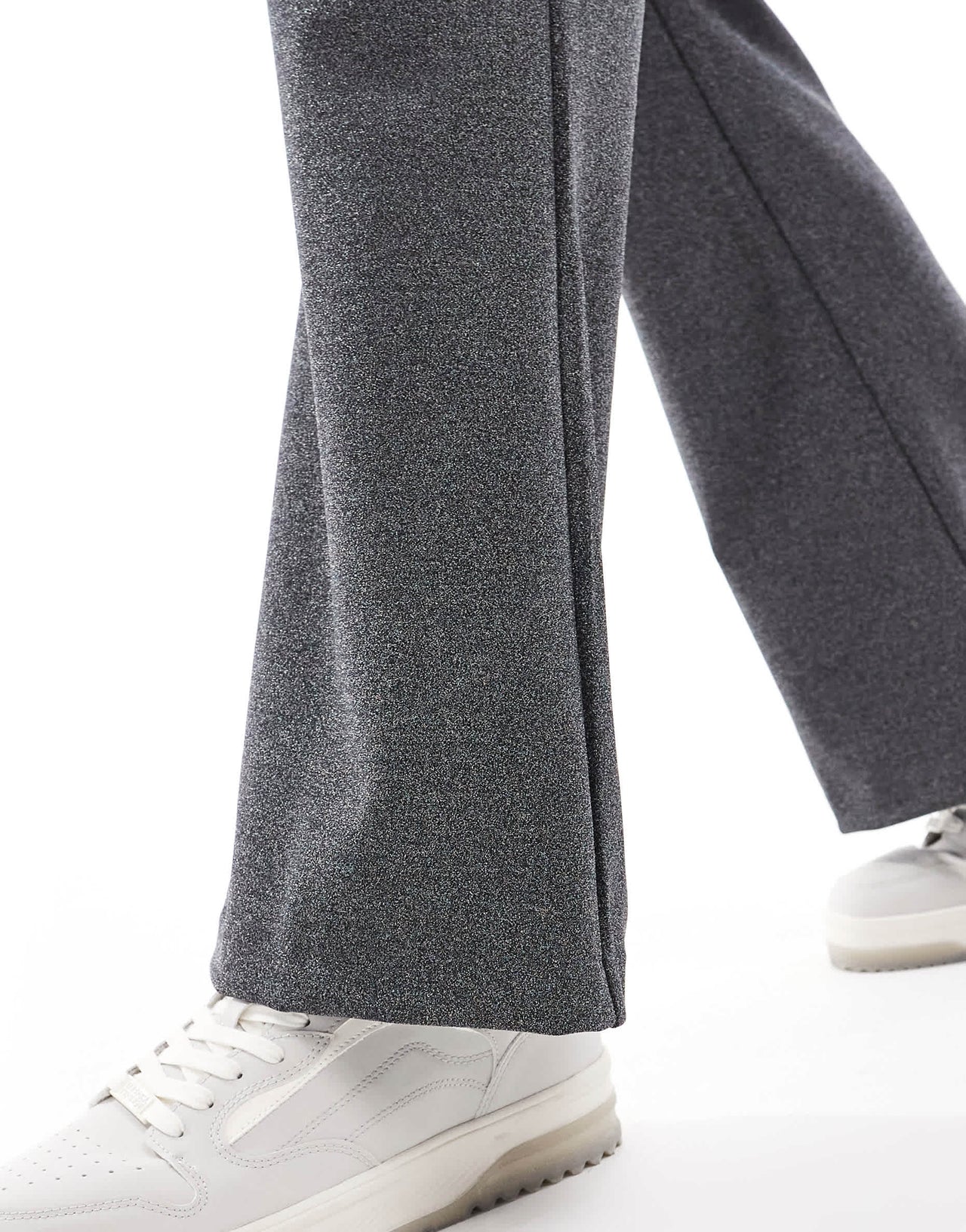 ASOS DESIGN flare shimmer suit trouser in black