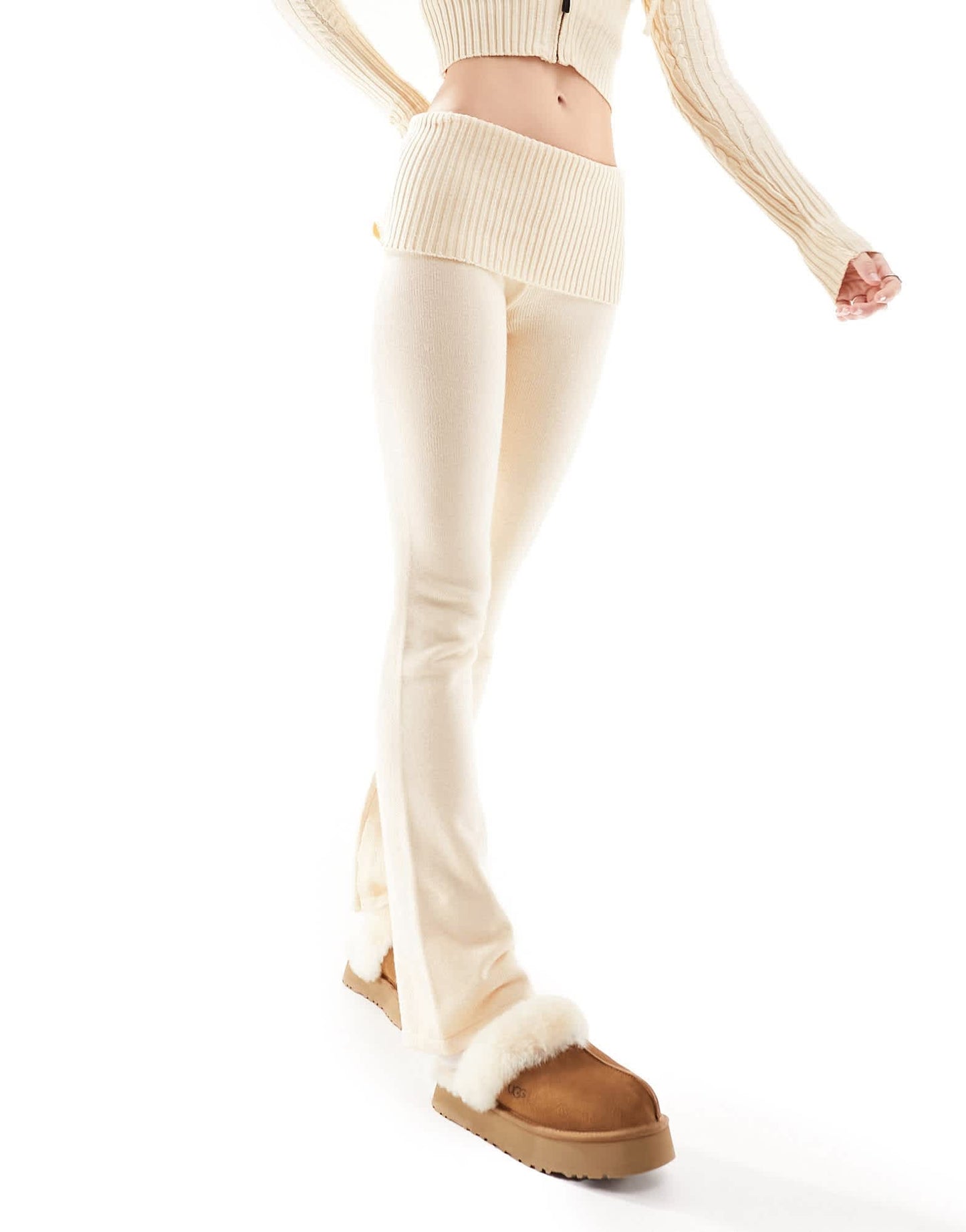 Frankies Bikinis Mason cloud knit pant in french vanilla