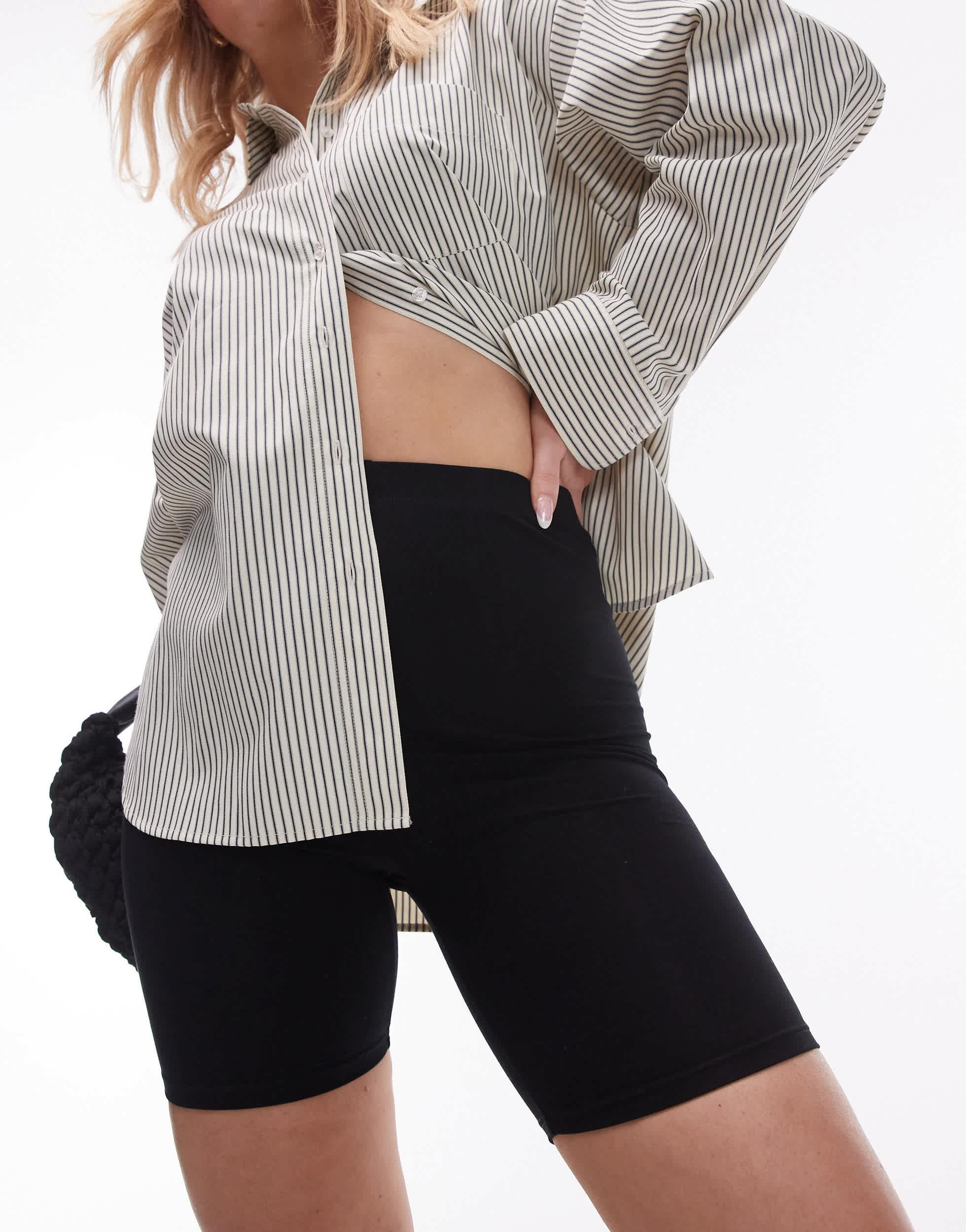 Topshop Hourglass basic legging short in black