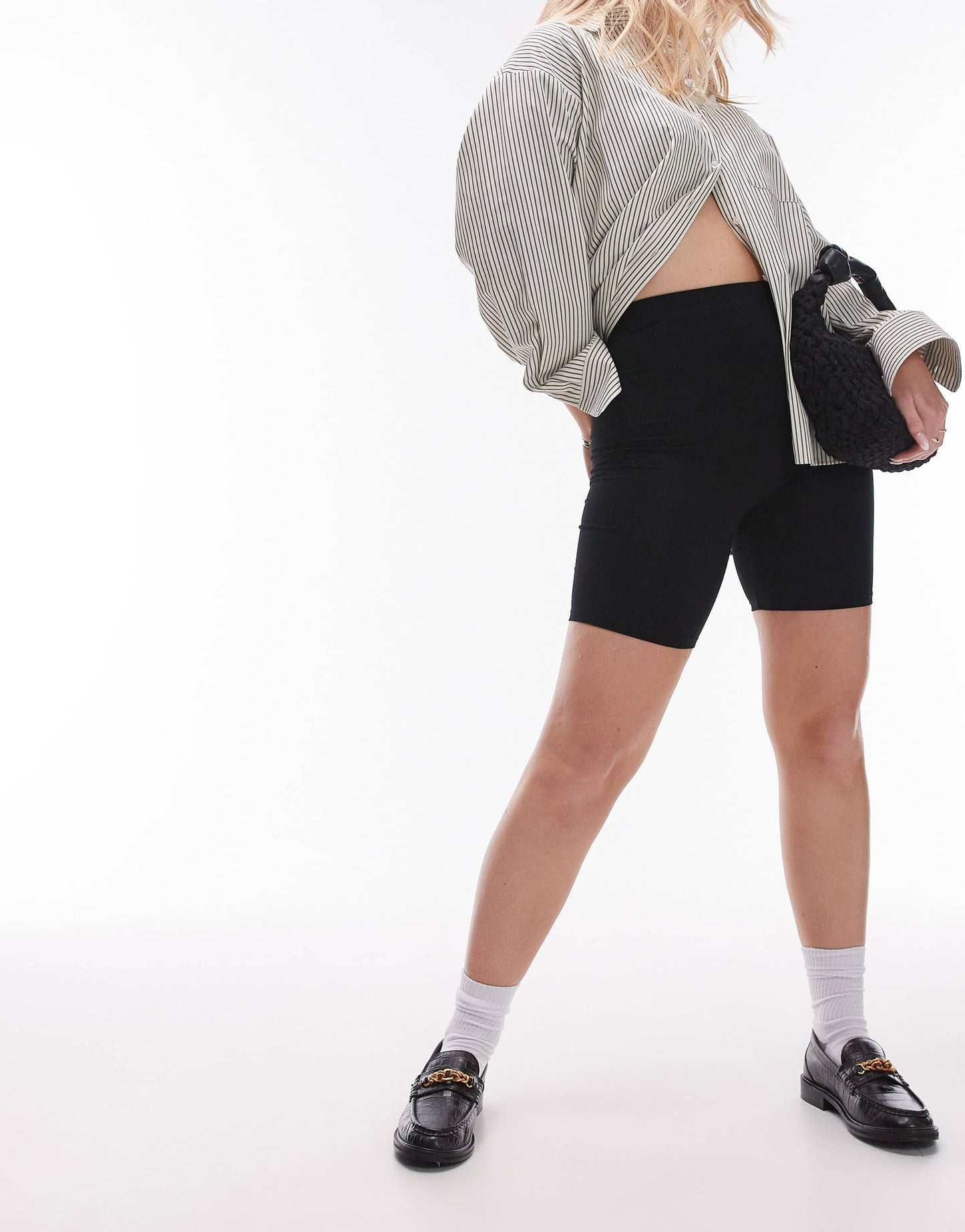 Topshop Hourglass basic legging short in black