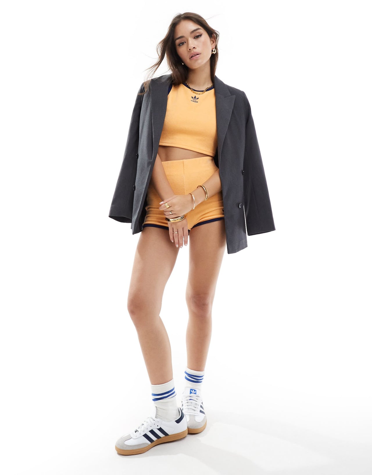 adidas Originals terry tank top in hazy orange