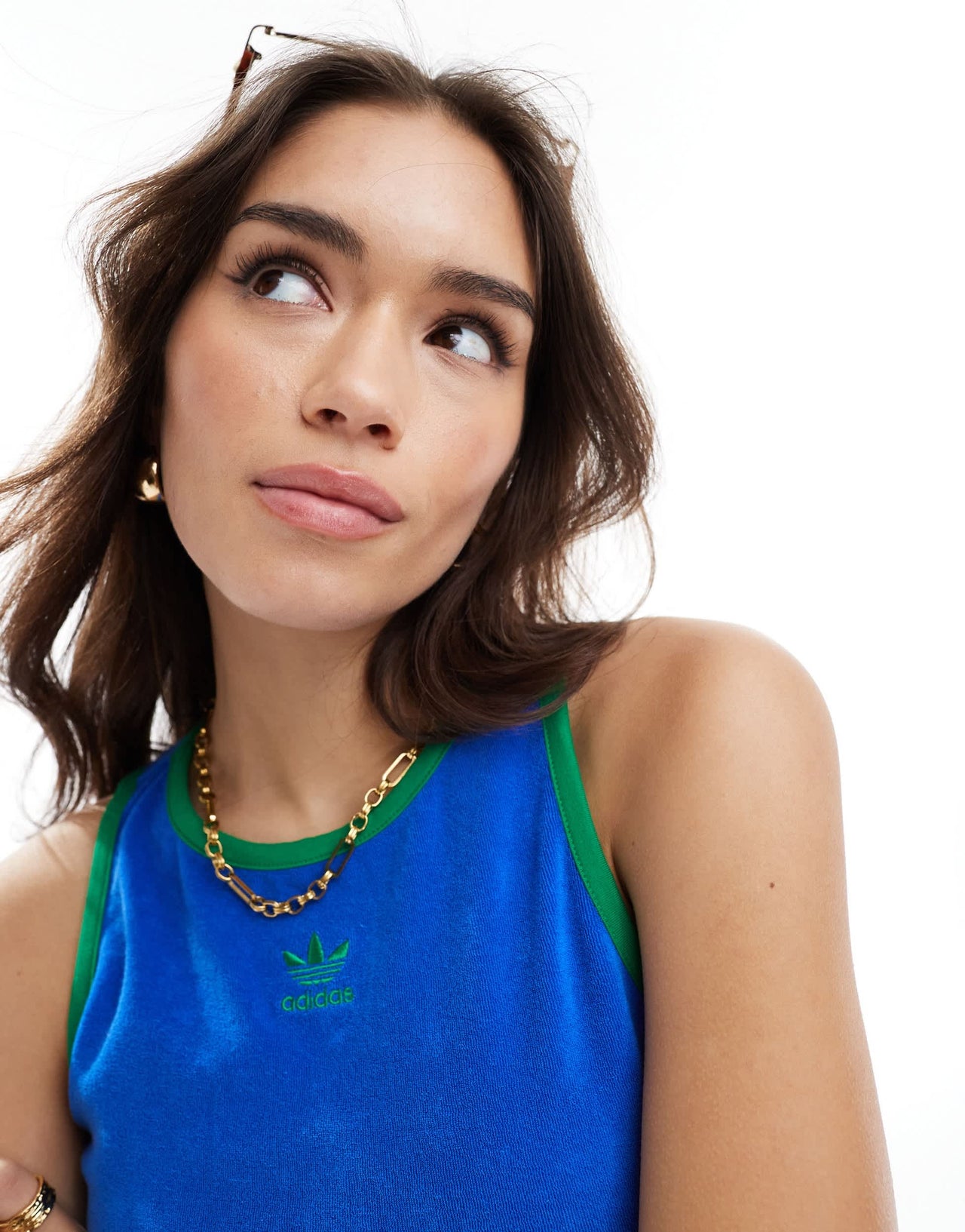 adidas Originals terry tank top in blue and green