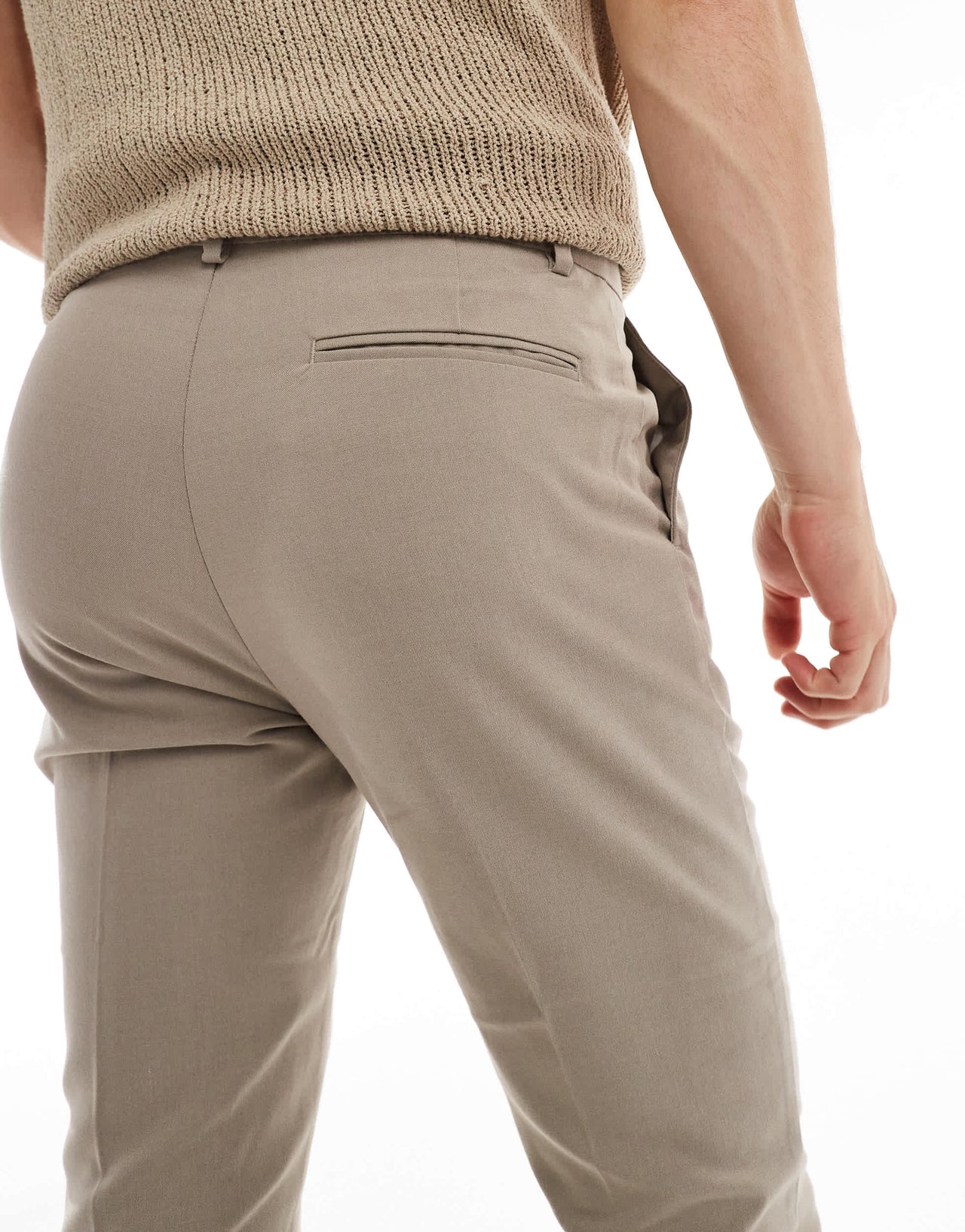 ASOS DESIGN smart new slim fit trousers in stone