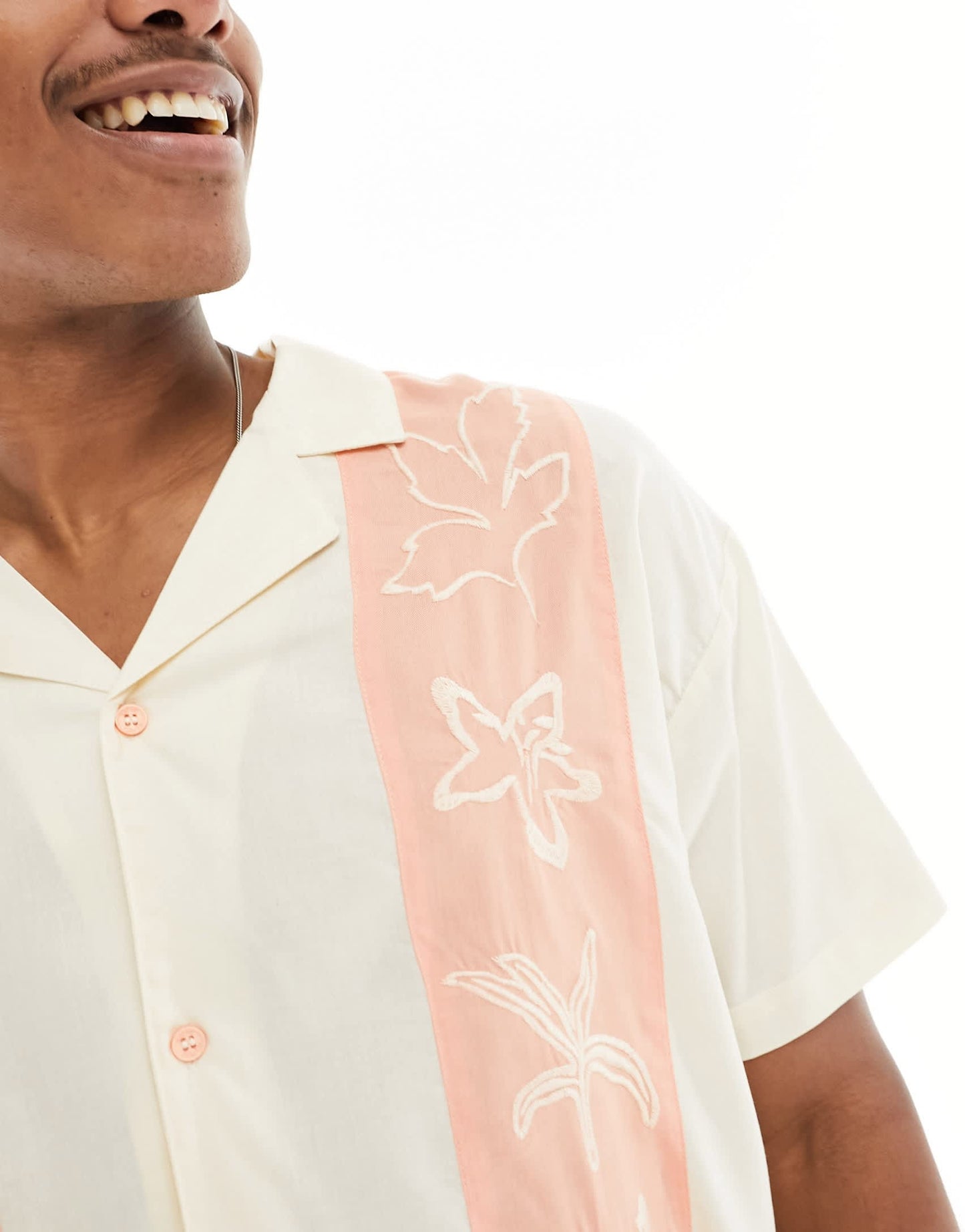 Native Youth boxy fit shirt with embroidered panels in multi