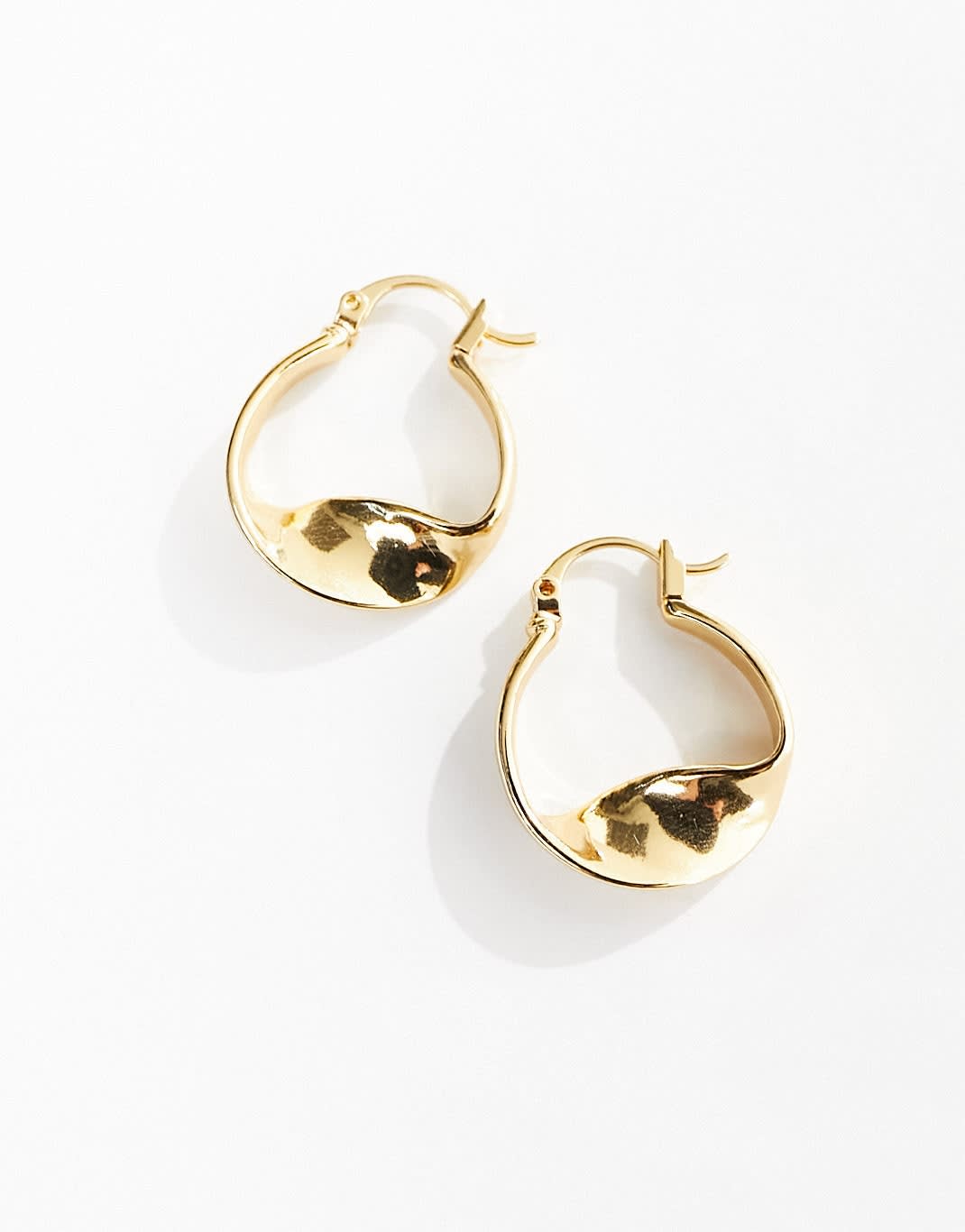 ASOS DESIGN 14k gold plated 25mm hoop earrings with twist middle design