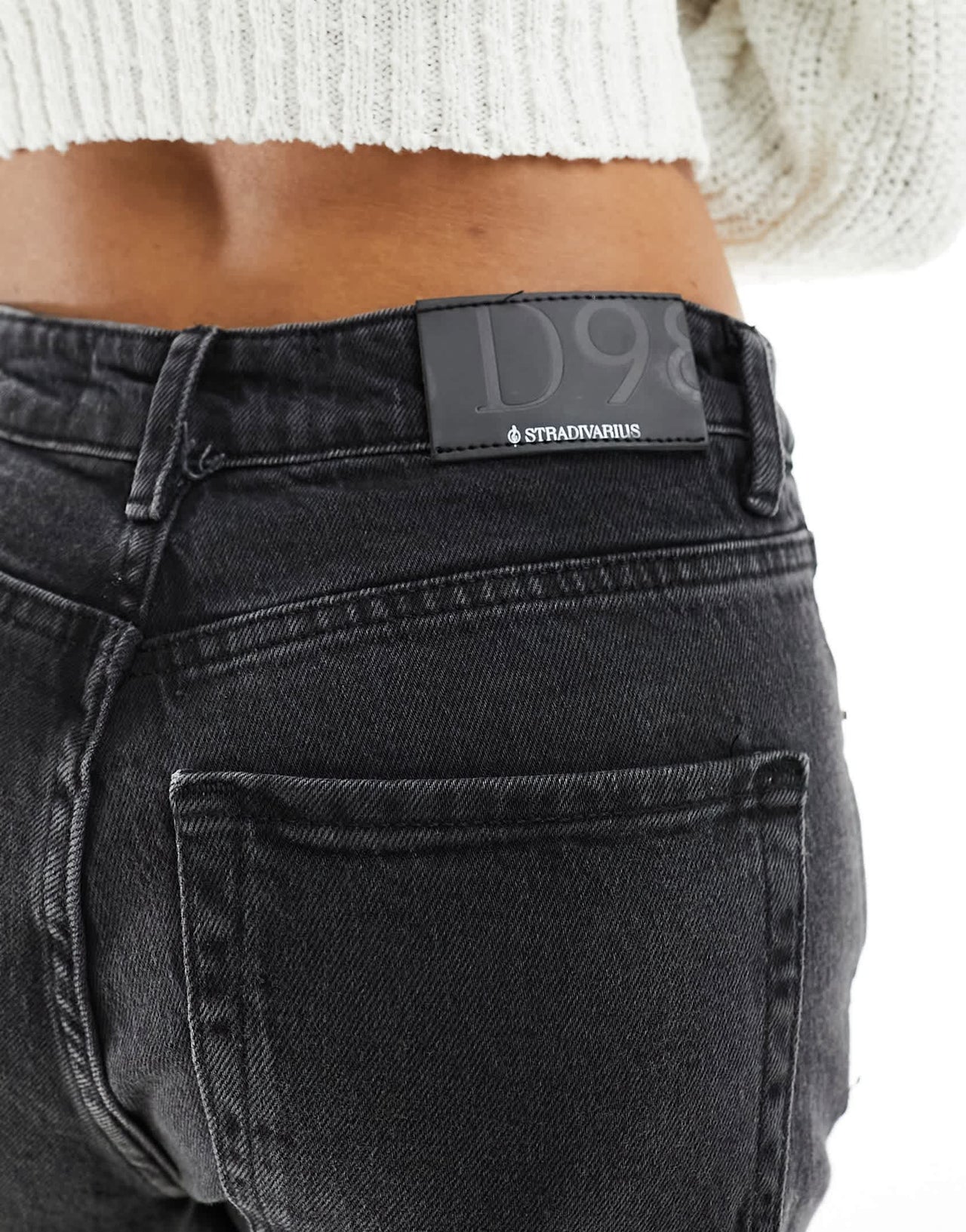 Stradivarius Tall straight leg jean in black wash
