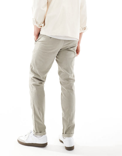 ASOS DESIGN slim washed chino in dark sage green
