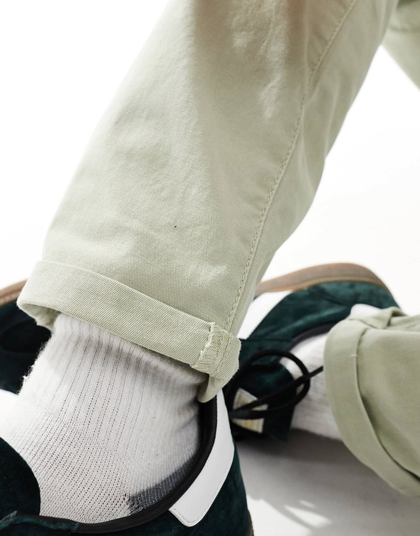 ASOS DESIGN slim washed chino in sage green