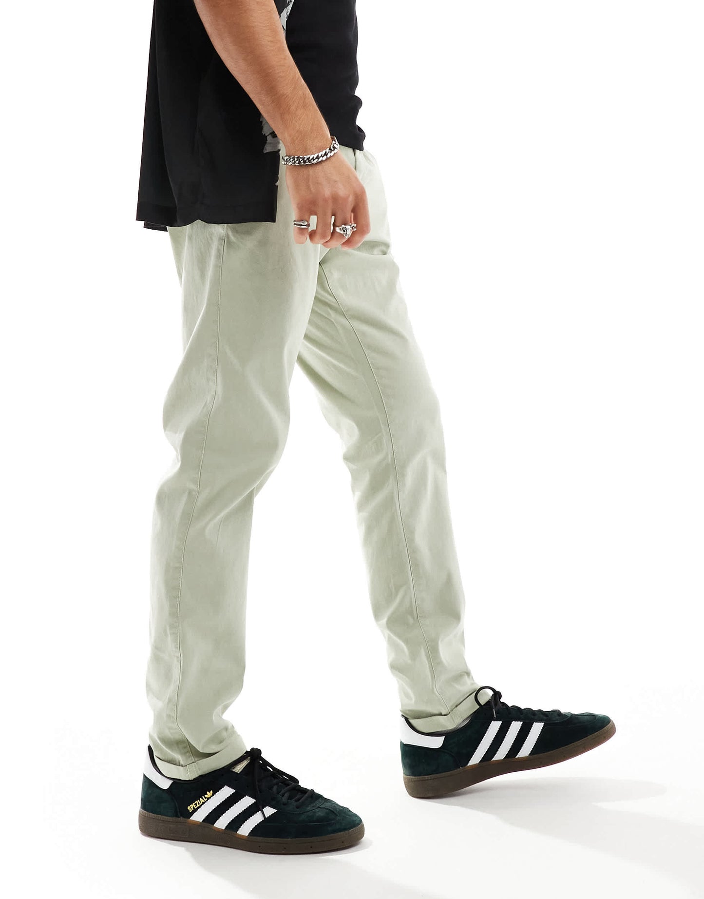 ASOS DESIGN slim washed chino in sage green