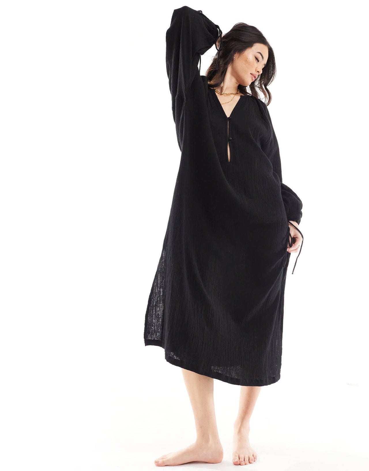 Esmee oversized beach summer dress in black