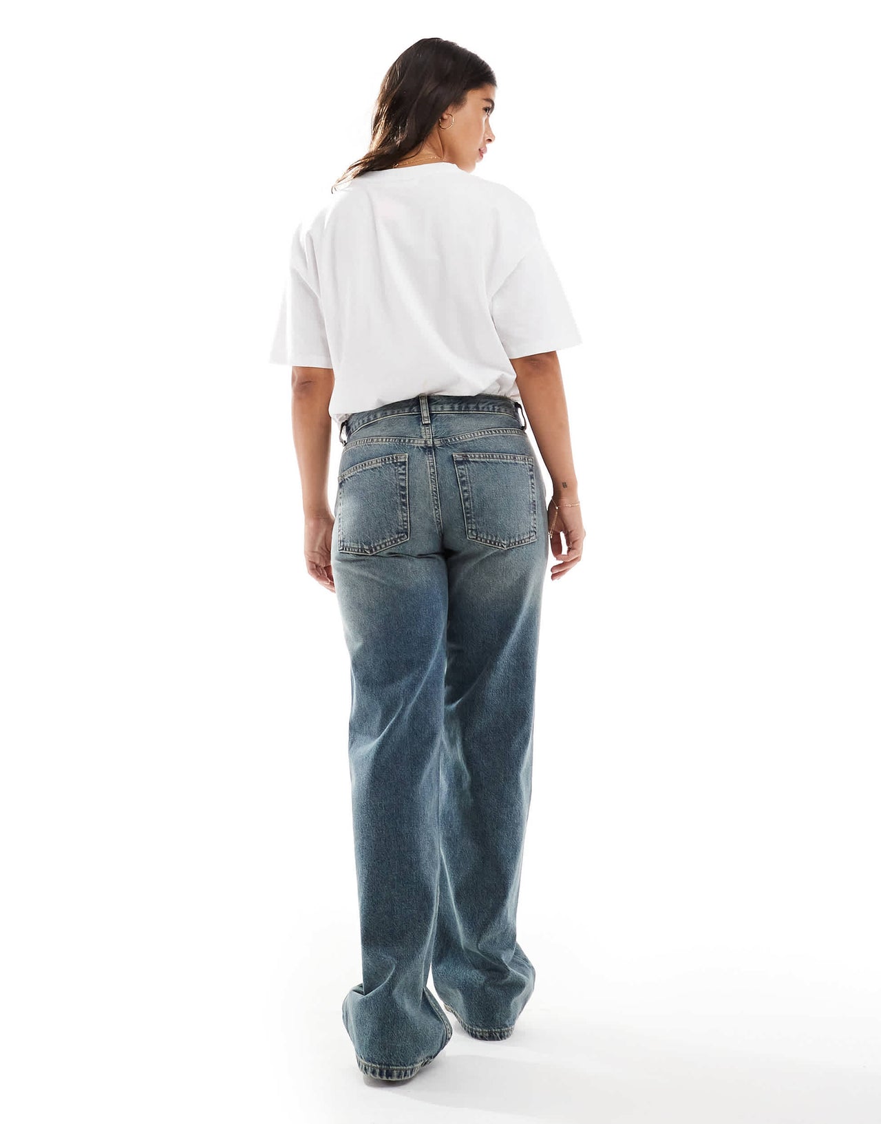 Topshop Hourglass Ember low rise straight leg jean in grime blue