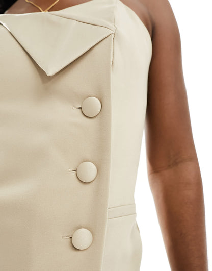 River Island tux style bandeau top in cream