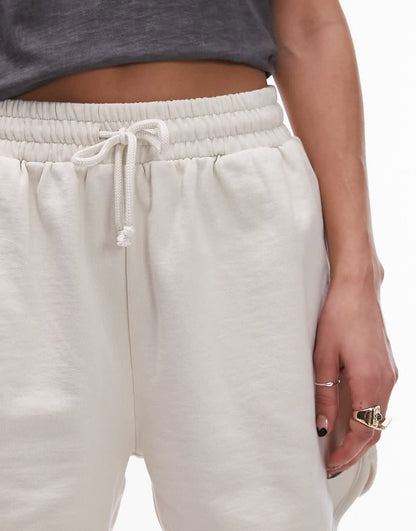 Topshop jogger short in stone