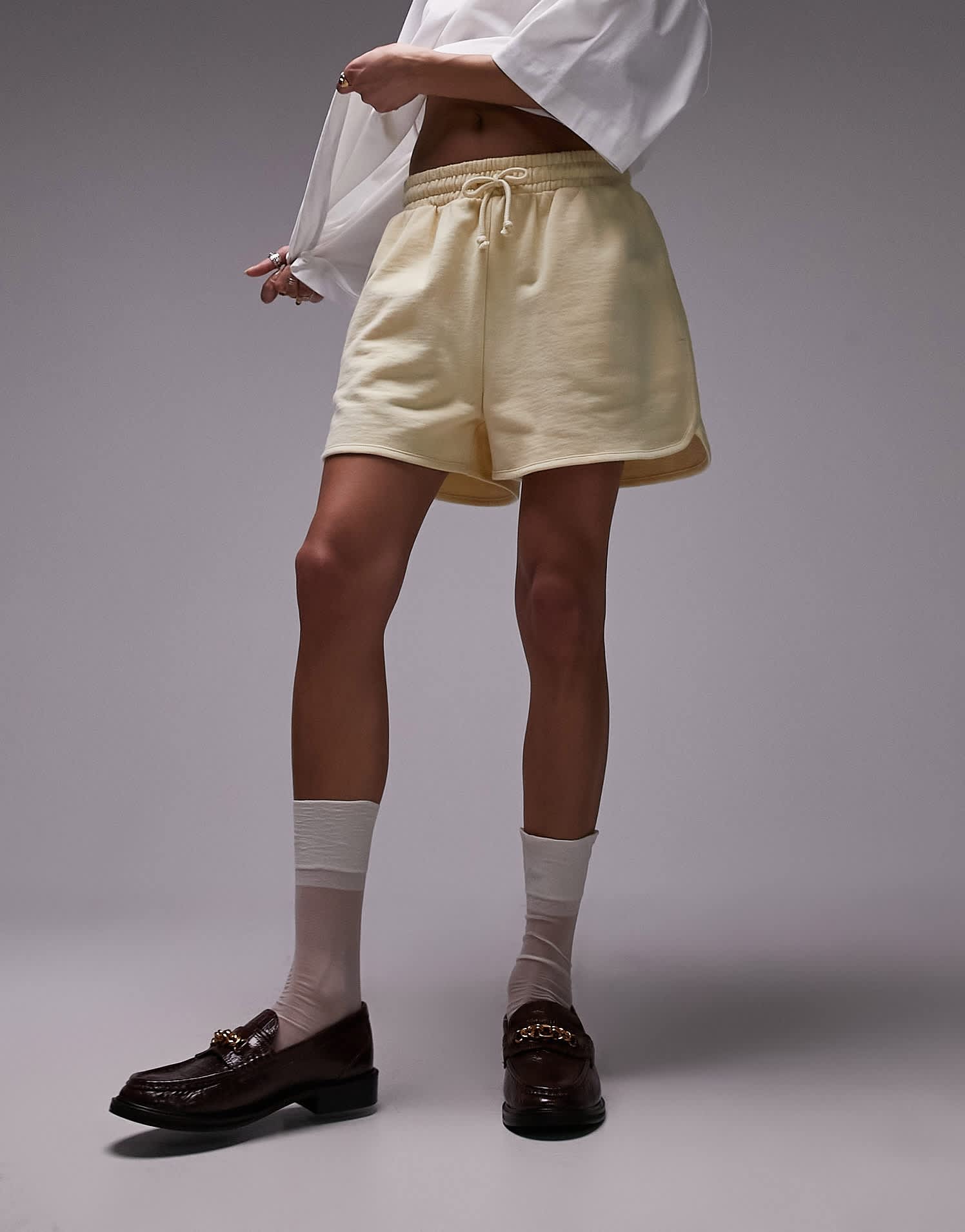 Topshop jogger short in lemon