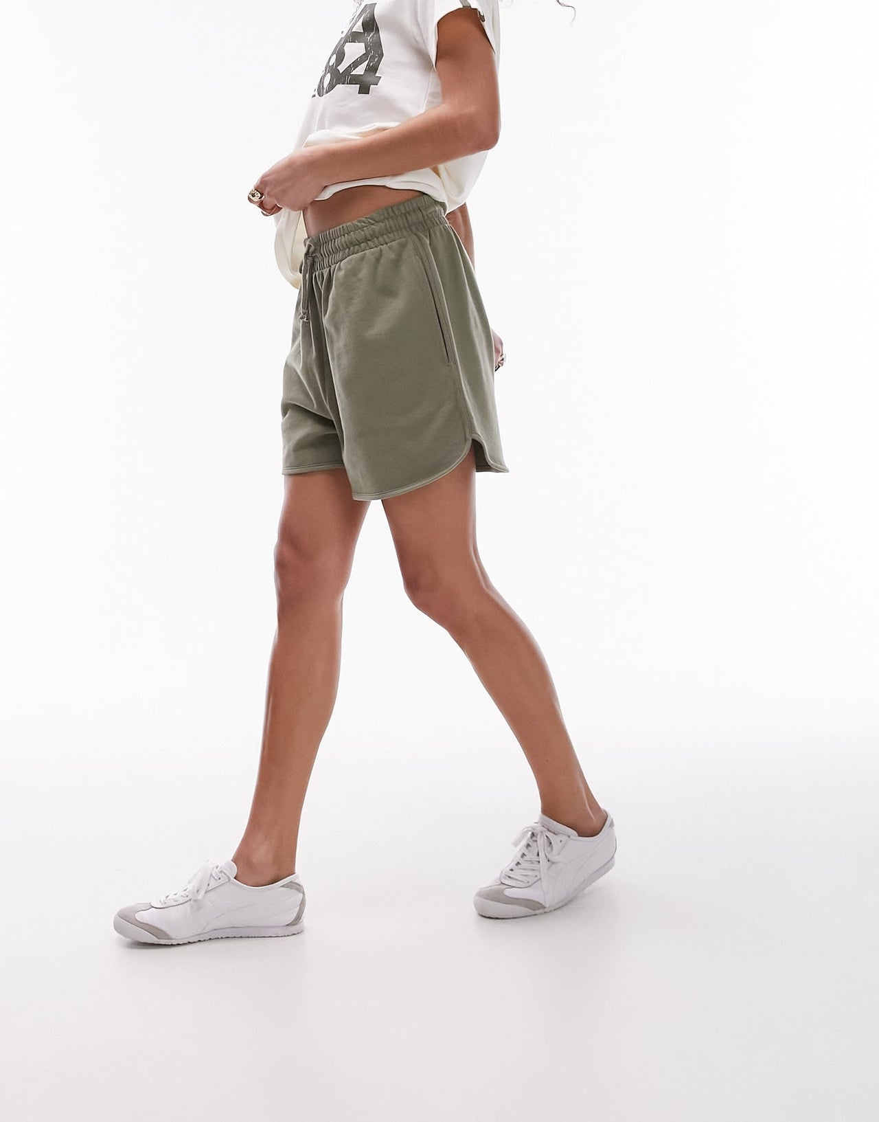 Topshop jogger short in khaki