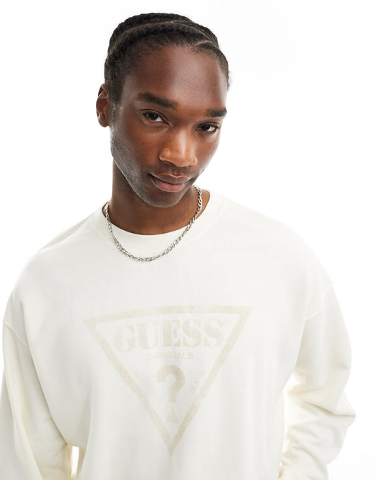 Guess Originals unisex sweatshirt in off white with vintage logo