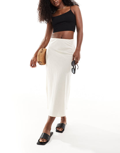 ASOS DESIGN shirred strappy cami bralet in black