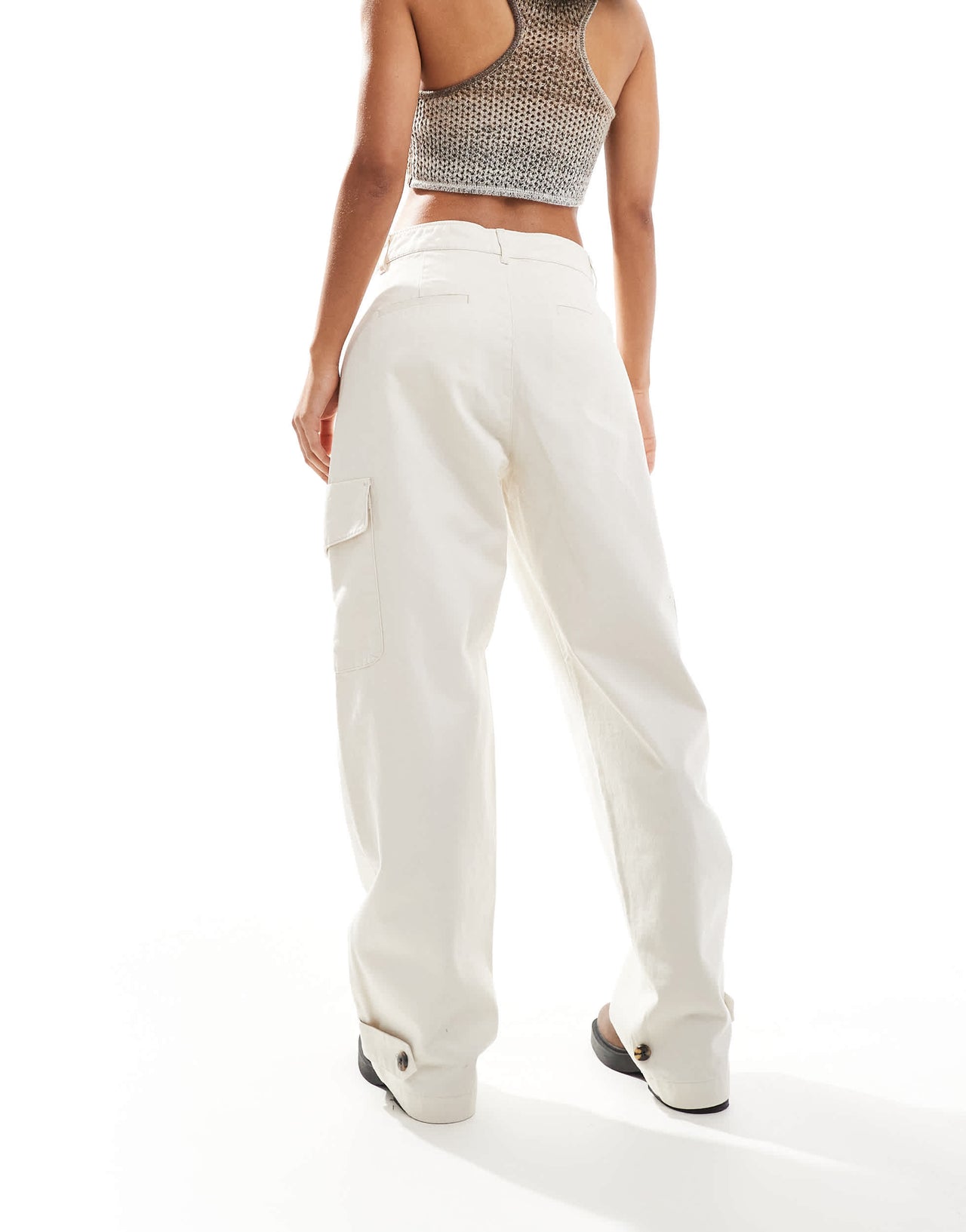 InWear Piri denim cargo trouse in cream