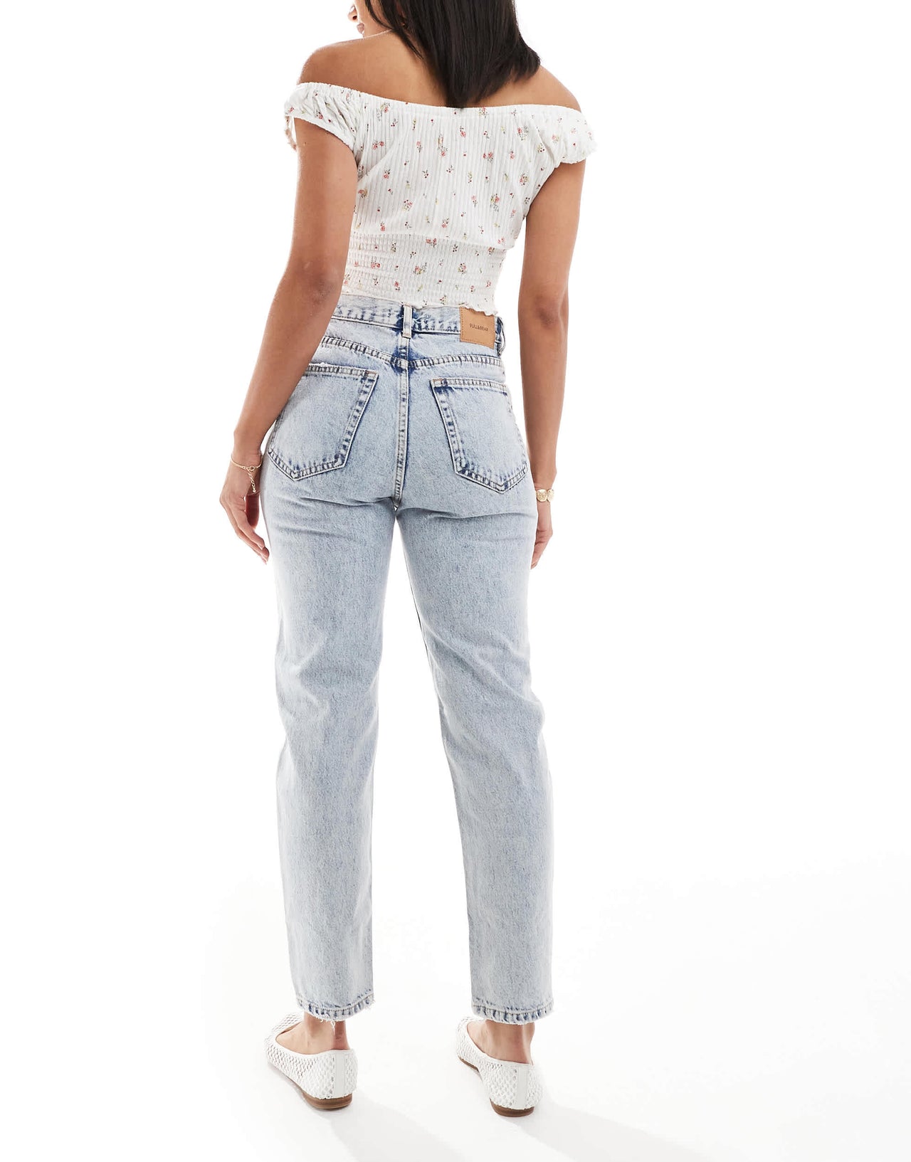 Pull&Bear high waisted mom jean in light blue