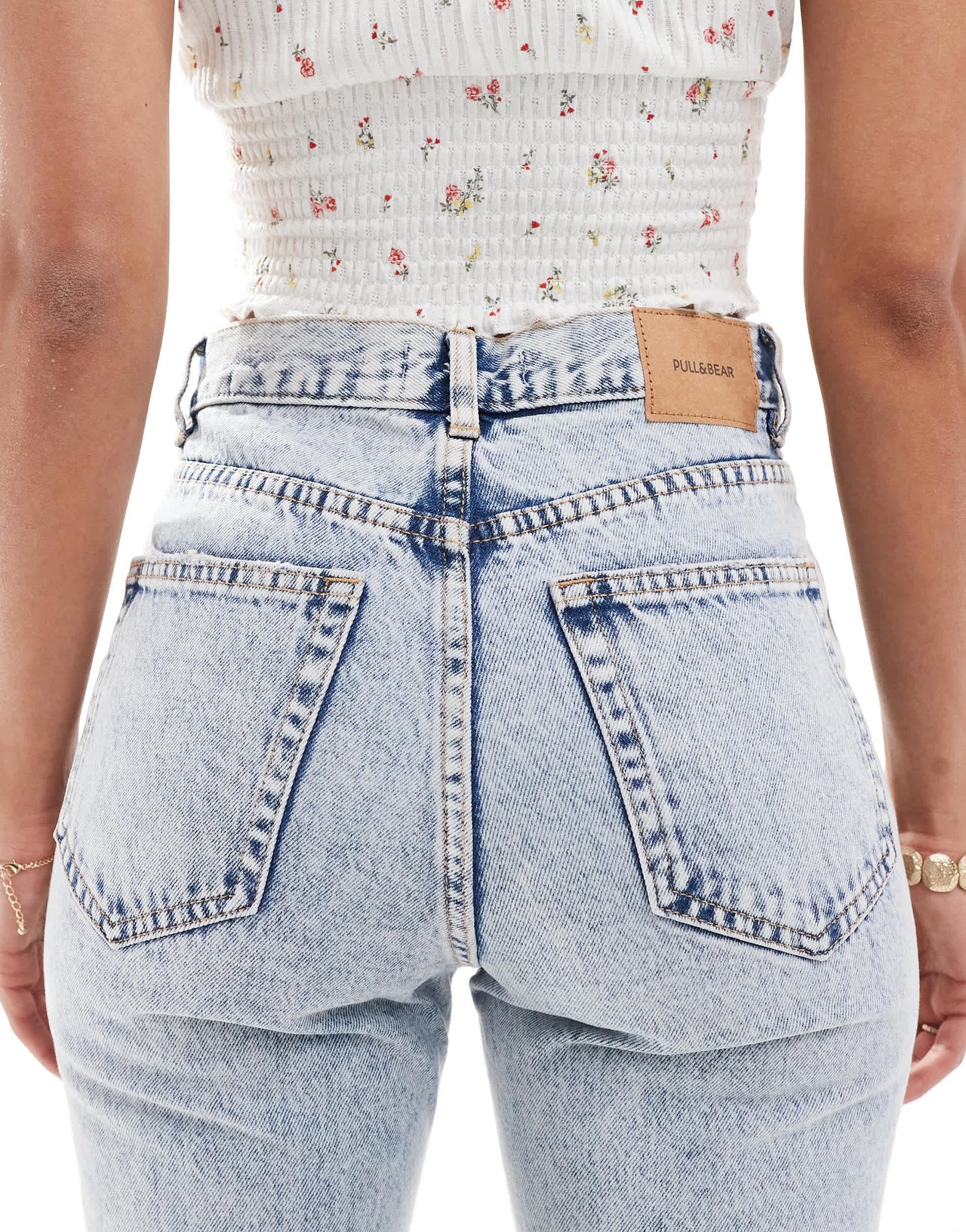 Pull&Bear high waisted mom jean in light blue