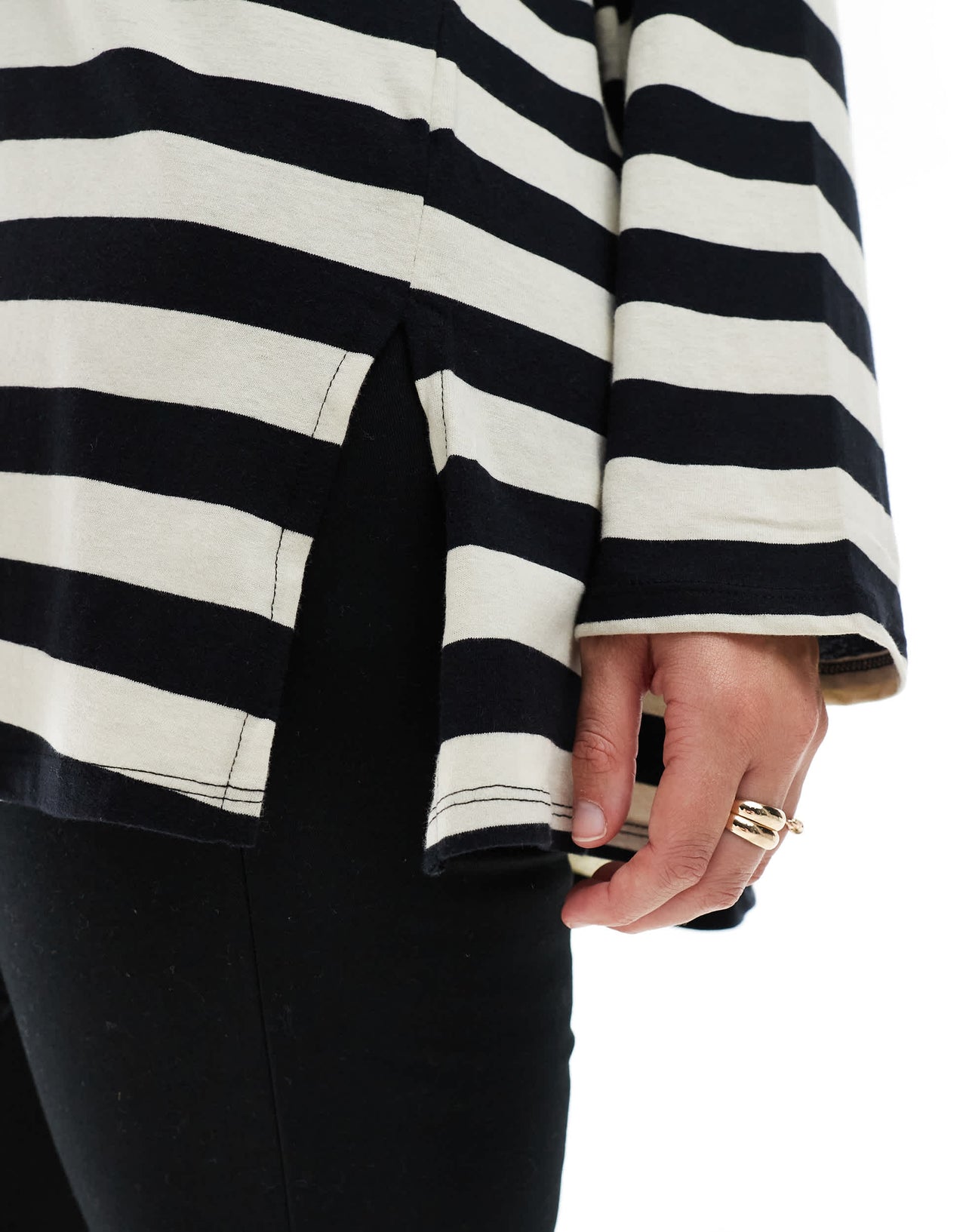 Yours striped oversized t-shirt in black and white