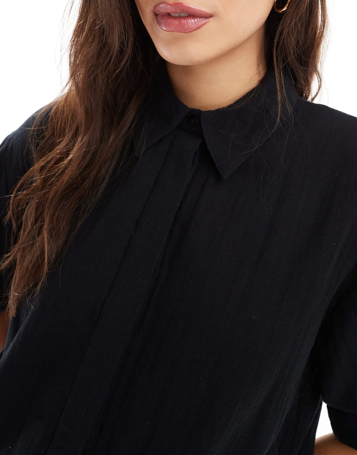 ASOS DESIGN shirt romper playsuit in black