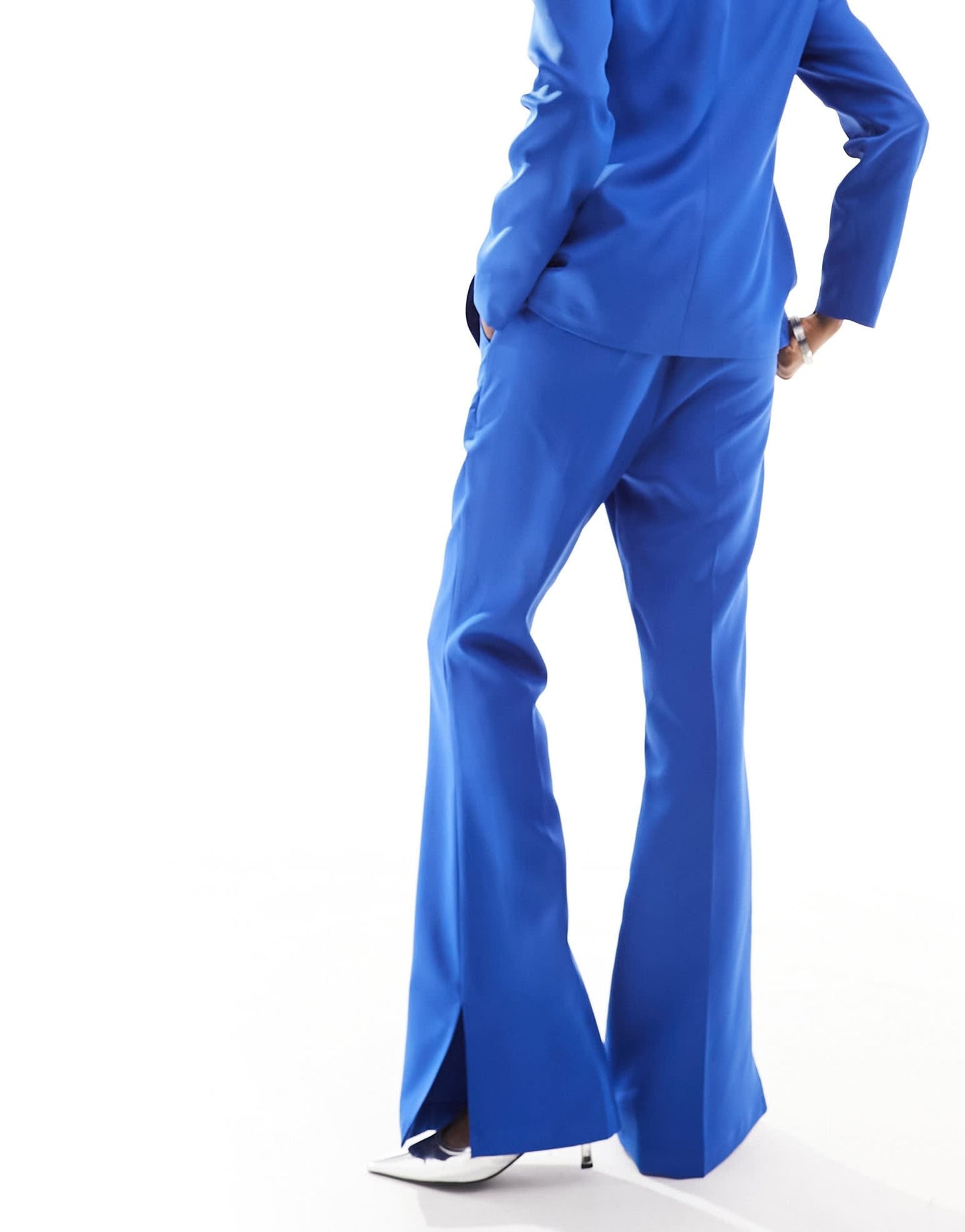 Extro & Vert tailored split hem trousers in cobalt co-ord
