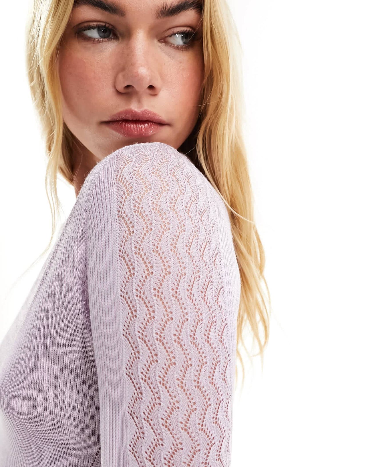 & Other Stories variegated knitted top in soft violet