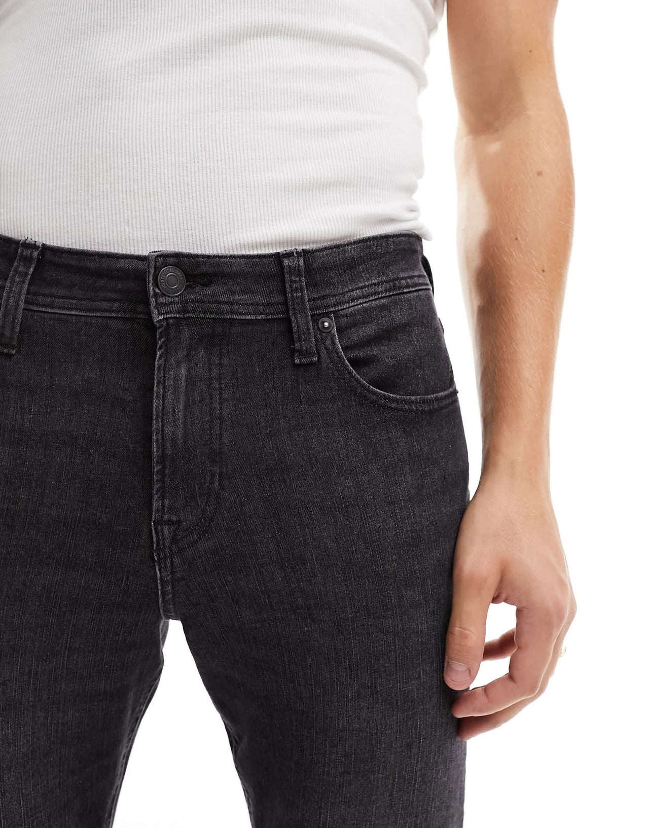 Jack & Jones Mike tapered jeans in washed black